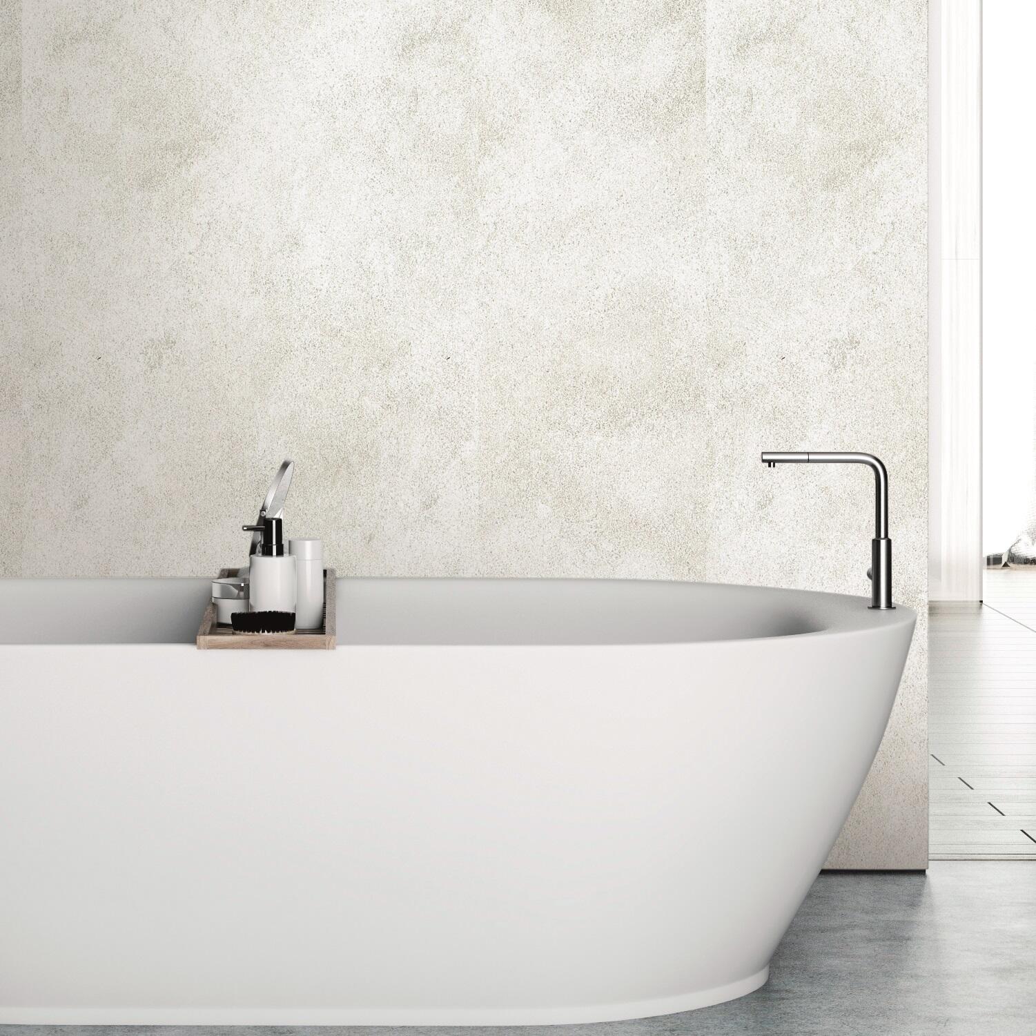 Lot de 2 panneaux douche PVC XL gris Cloudy DUMAWALL, L.260 x l.40 cm, Ep.5 mm - 2