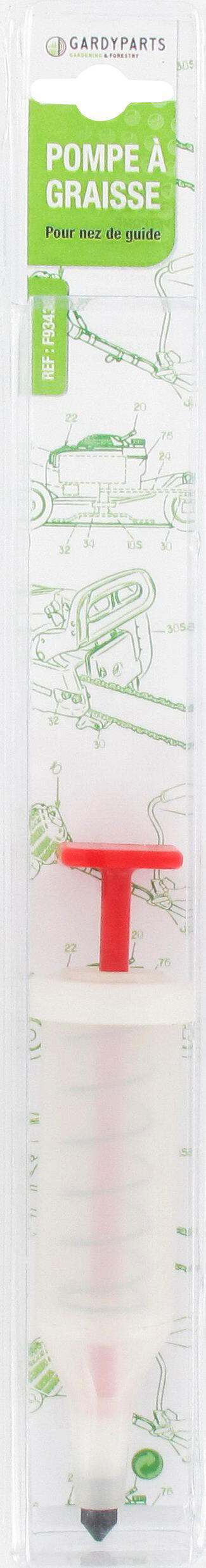 Pompe à graisse plastique pour nez de guide. (sous coque)