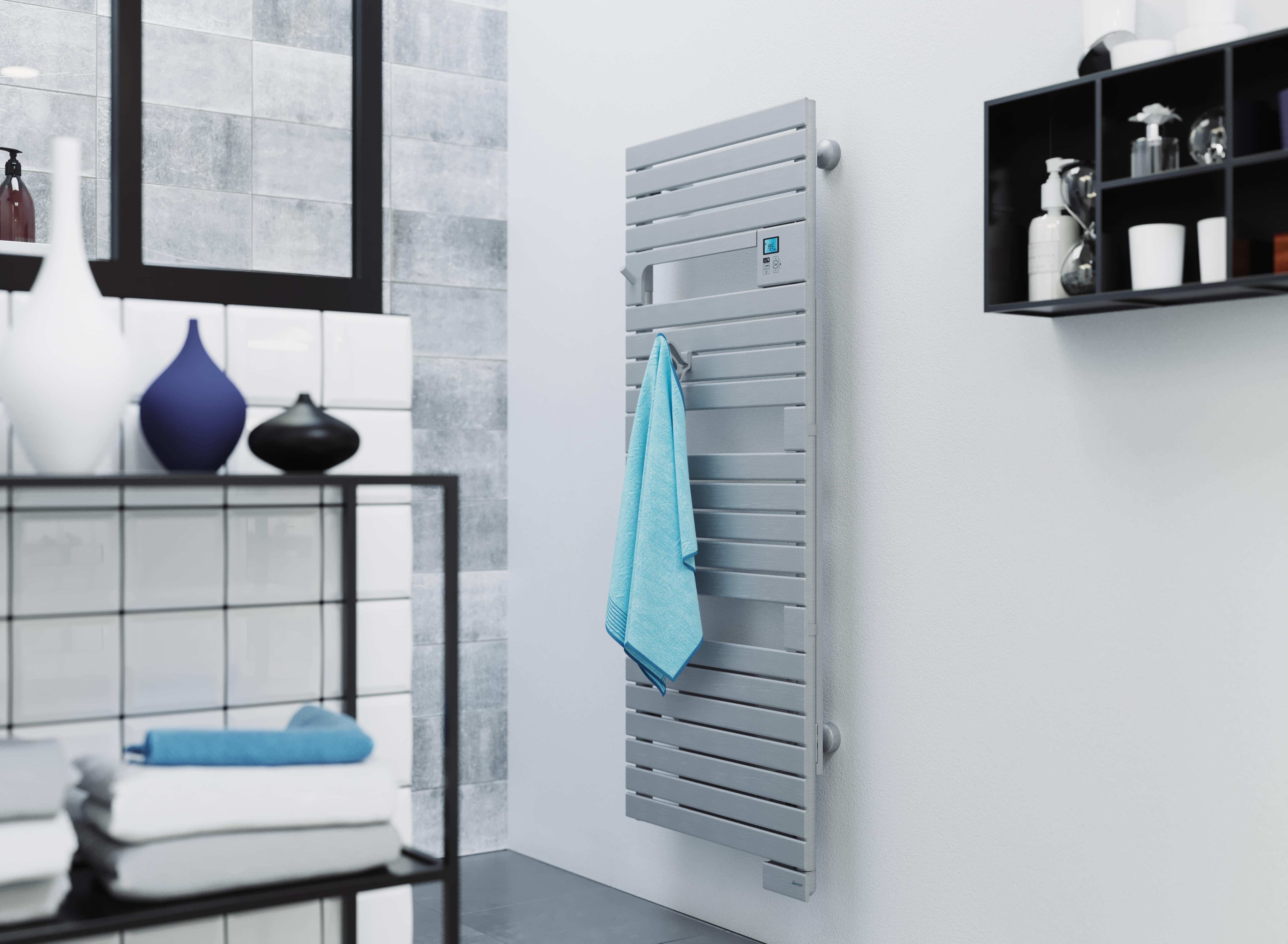 Patère courbe SAUTER pour sèche-serviettes à lames plates acier - 3