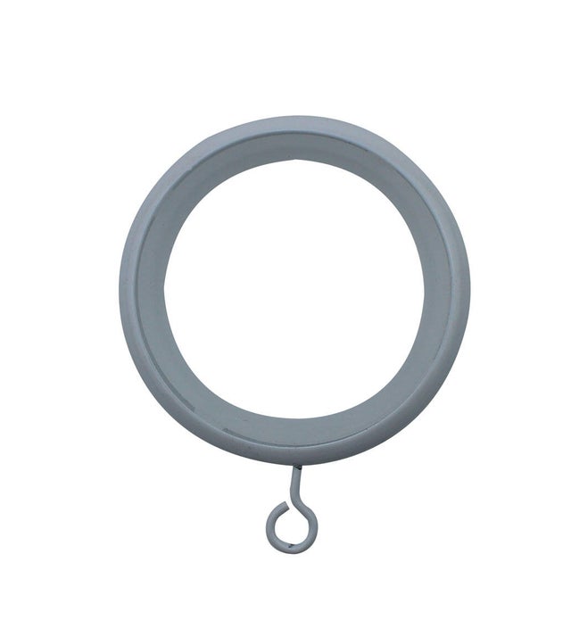 Lot de 10 anneaux pour tringle à rideau Maya 28 mm acier blanc galvanisé