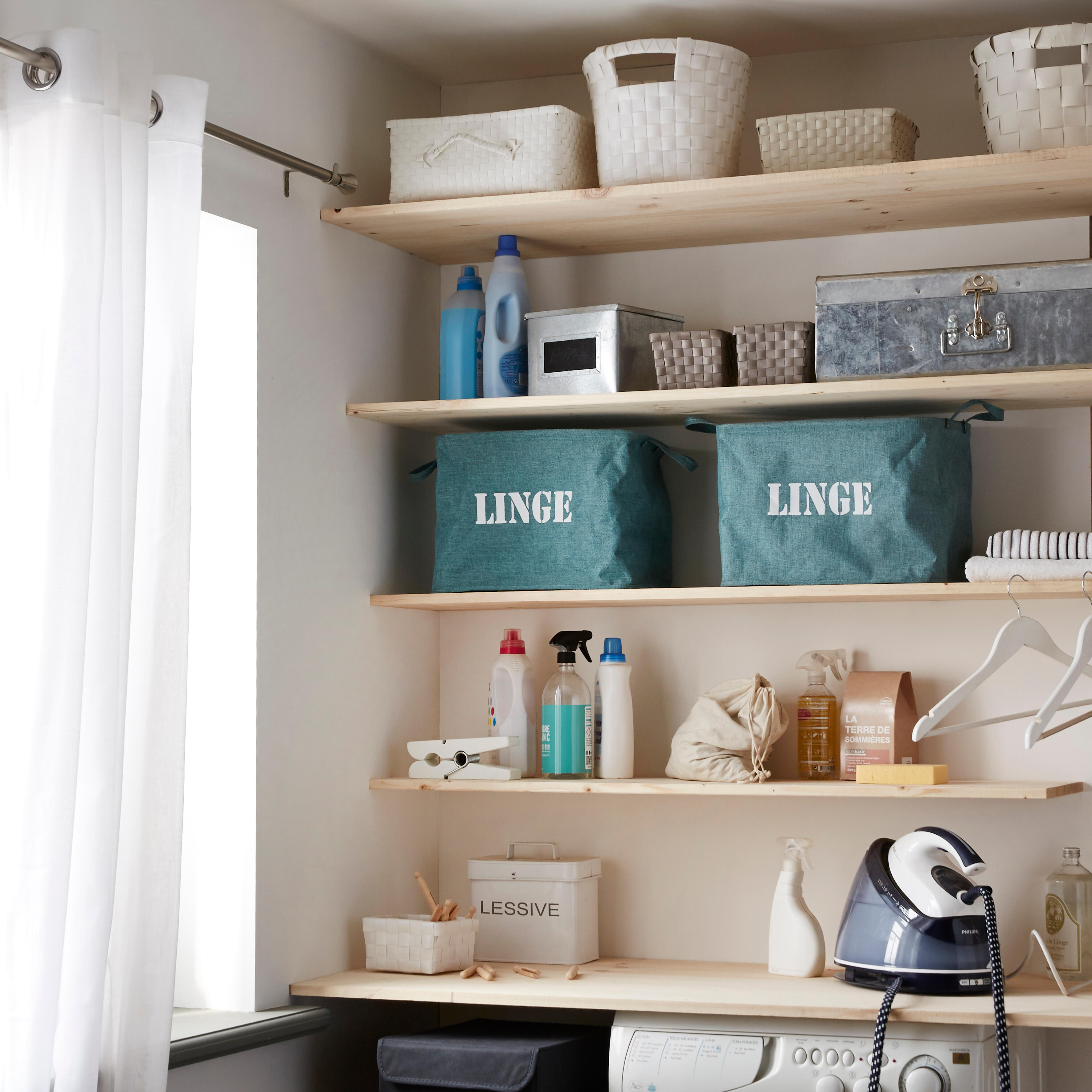 Tablette pin lamellé collé noueux, L.200 x l.60 cm x Ep.18 mm - 2