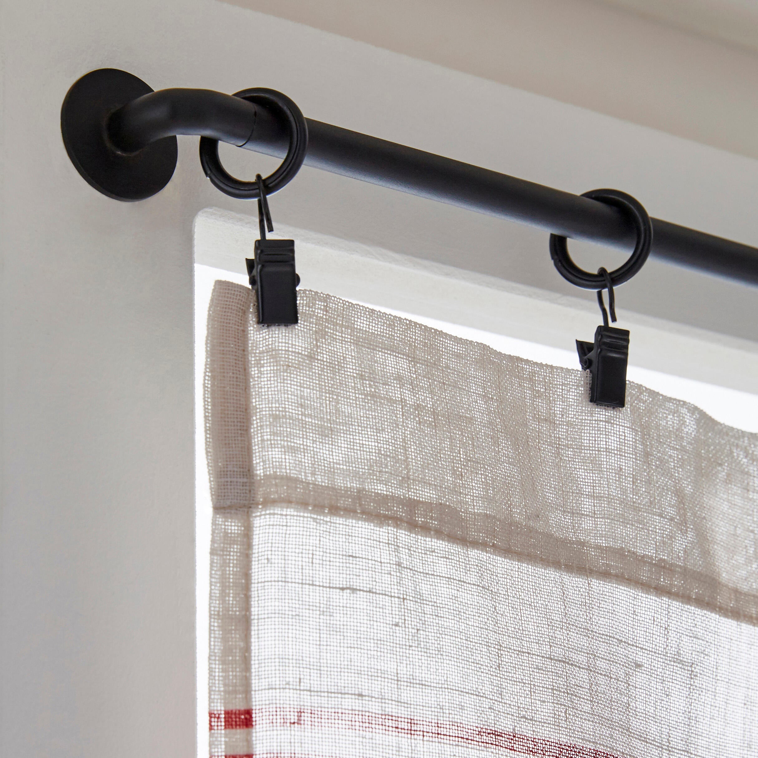 Kit de barre de vitrage noir Curve, L.40 - 70 cm, diam.10 mm, INSPIRE - 2
