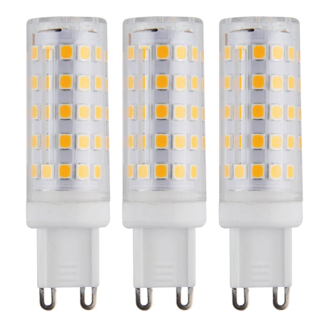 Set da 3 lampadine LED, G9 capsula, smerigliato, luce calda, 6W= 630 LM (equiv 50 W), 360°, ON
