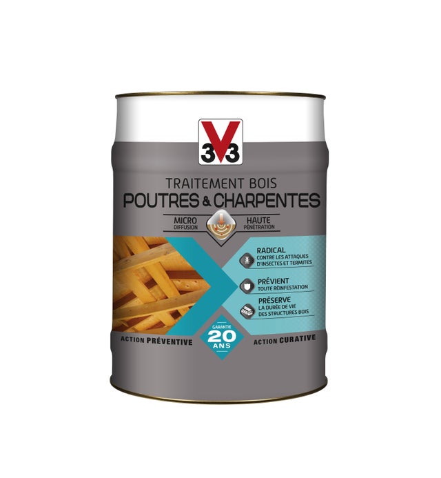 Traitement du bois poutre et charpente V33 20 l