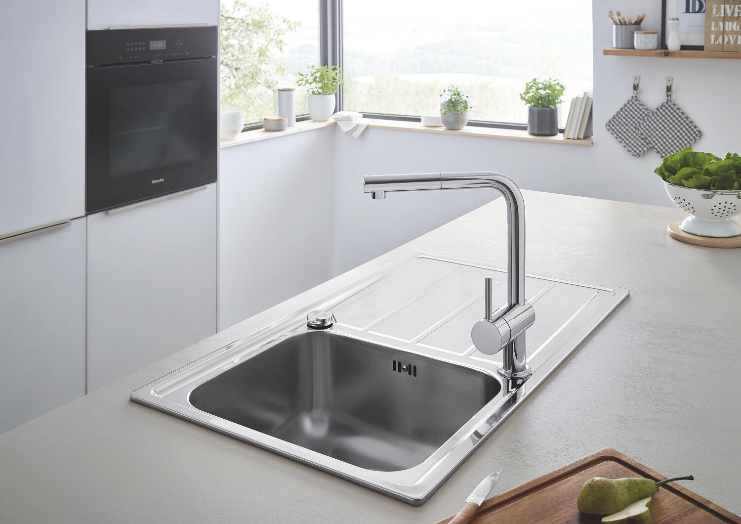 Torneira de bancada cinza cromado GROHE Minta - 16