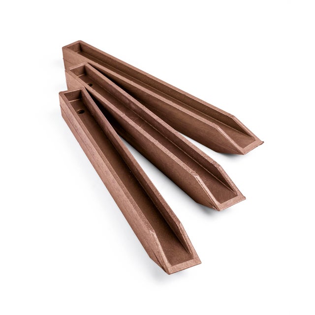 Lot de 10 piquets à planter 50035/500351 pvc marron, H.4 x L.38 cm