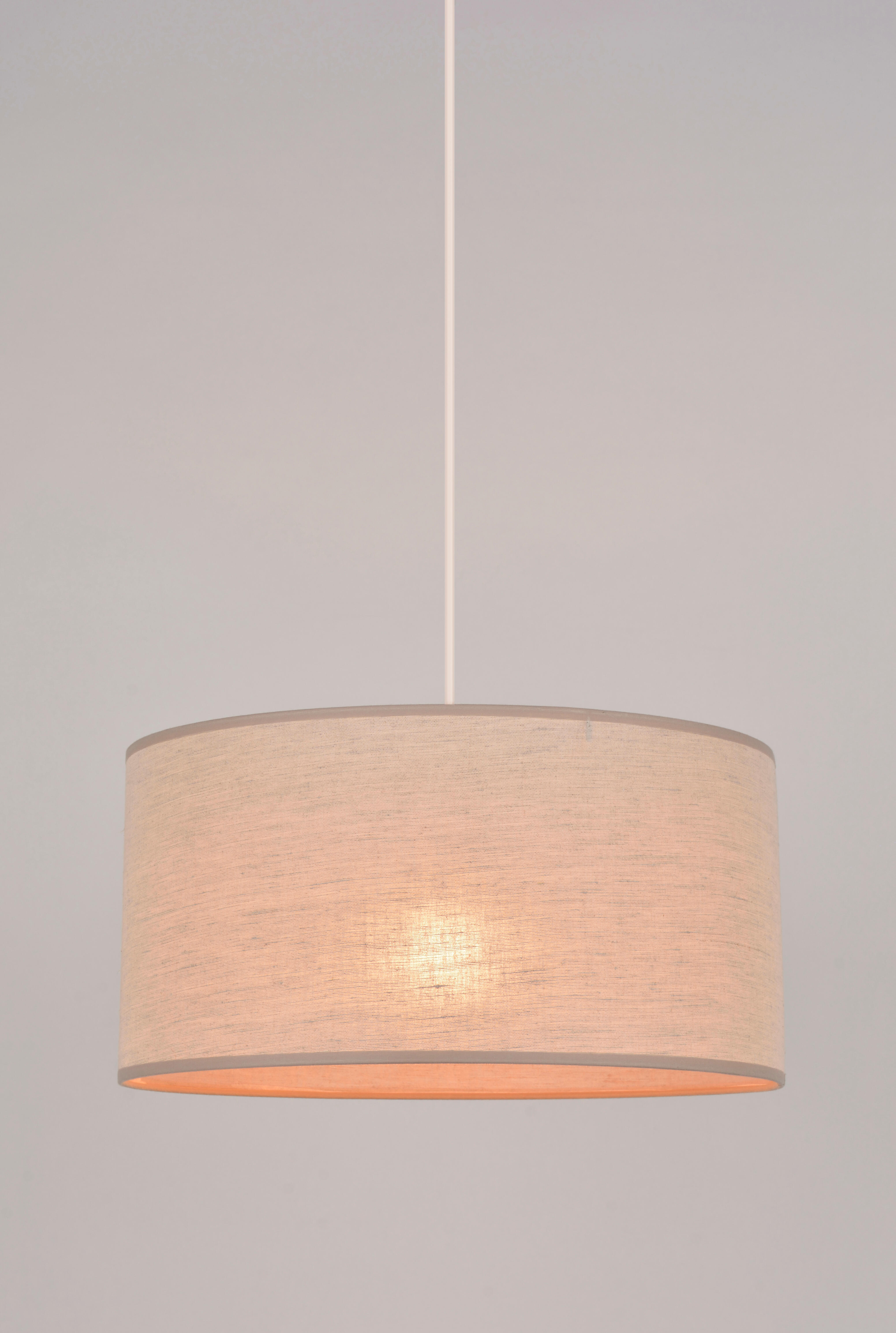 Suspension Cylindre coton, grège, Diam.38 cm, E27 - 4