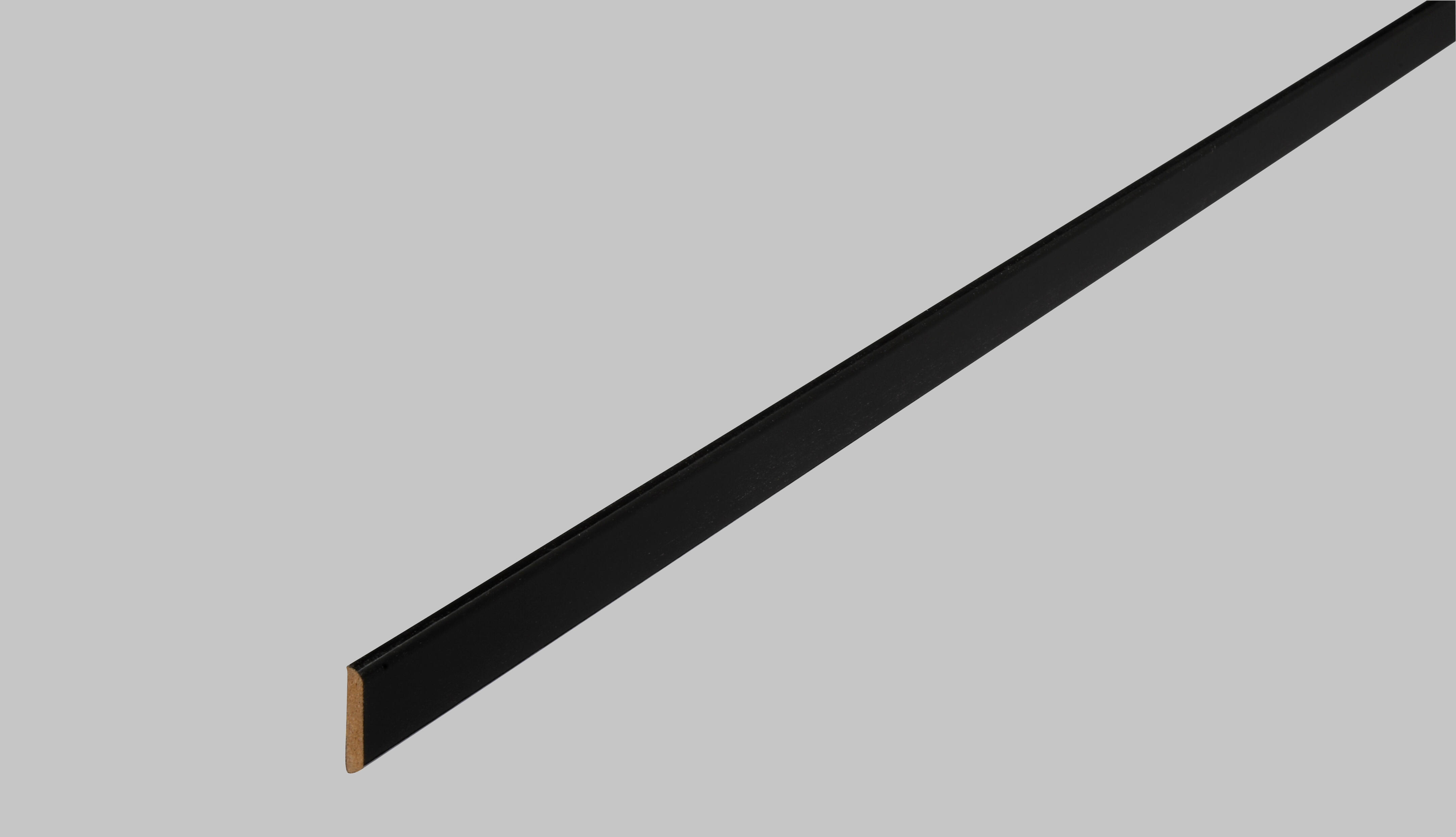 Champlat médium (MDF) 2 arrondis noir, 4 x 30 mm, L.2.4 m - 2