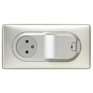 Prise surface avec terre + chargeur USB C composable blanc