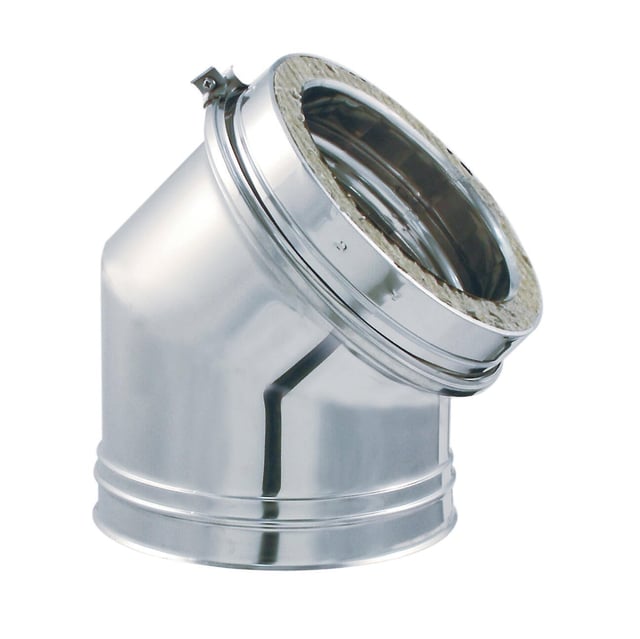 Coude pour conduit double paroi JONCOUX Diam.153 mm 45° Ep.30 mm
