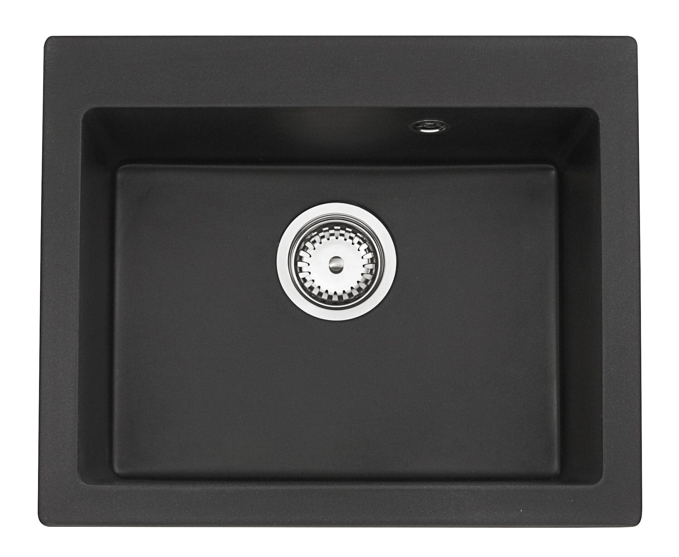 Evier à encastrer 1 cuve, granit et résine,  TETRAGON Noir - 2