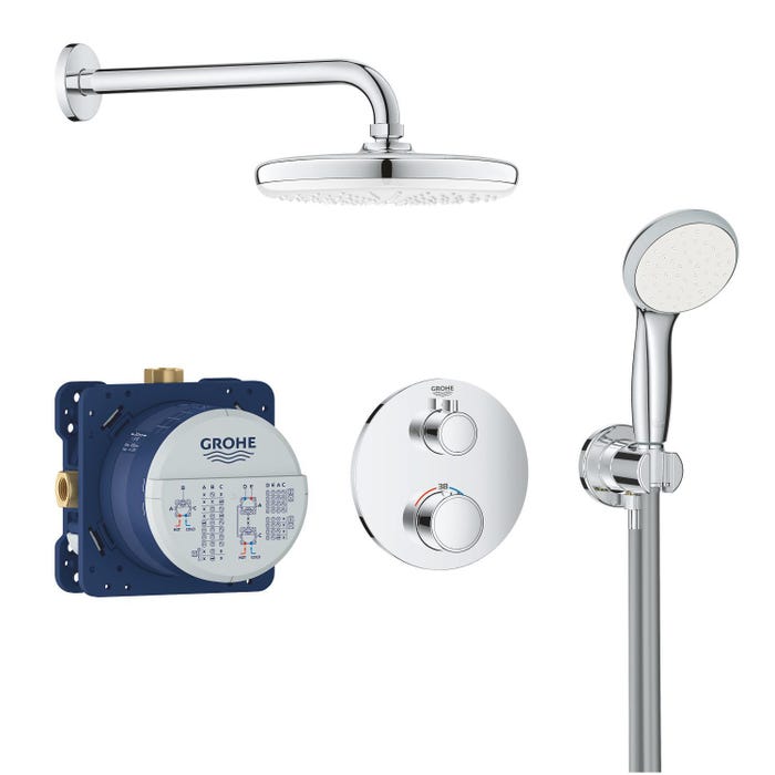 colonne de douche encastrée chromé grohe