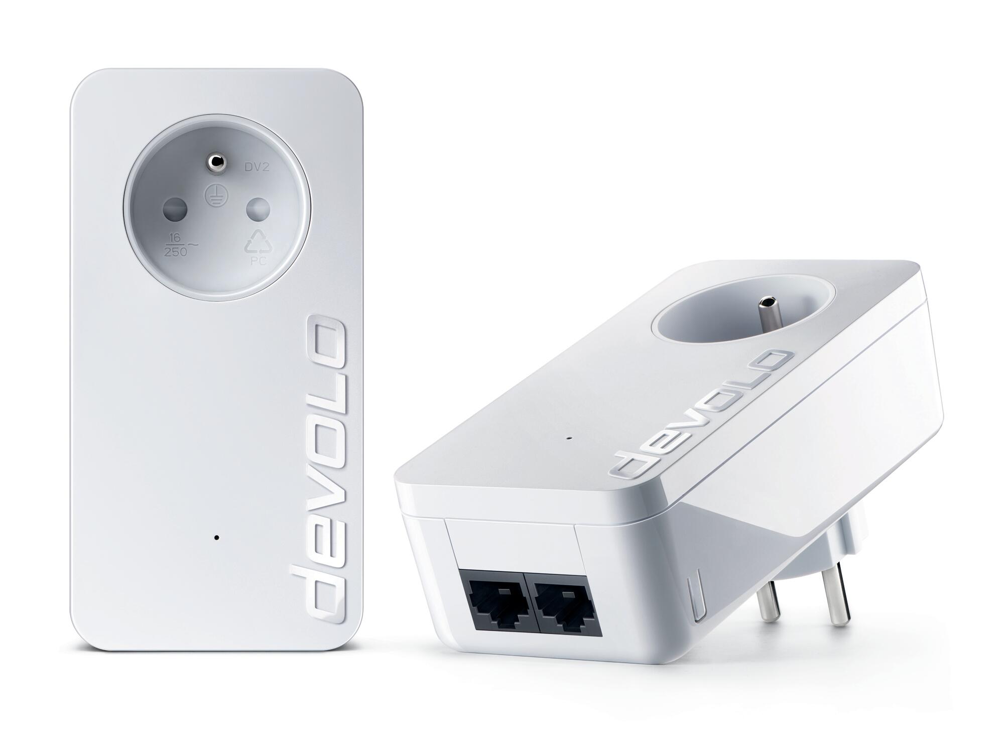 Devolo 08118 DLAN 1000 Duo Plus SGL - Adattatore Powerline Per Estendere La Rete Internet Via Cavo Elettrico