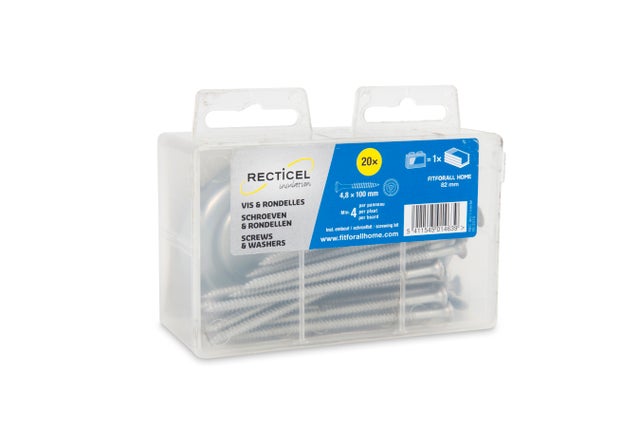 20 Vis et rondelles pour la fixation des panneaux d'isolation 4.8x100mm