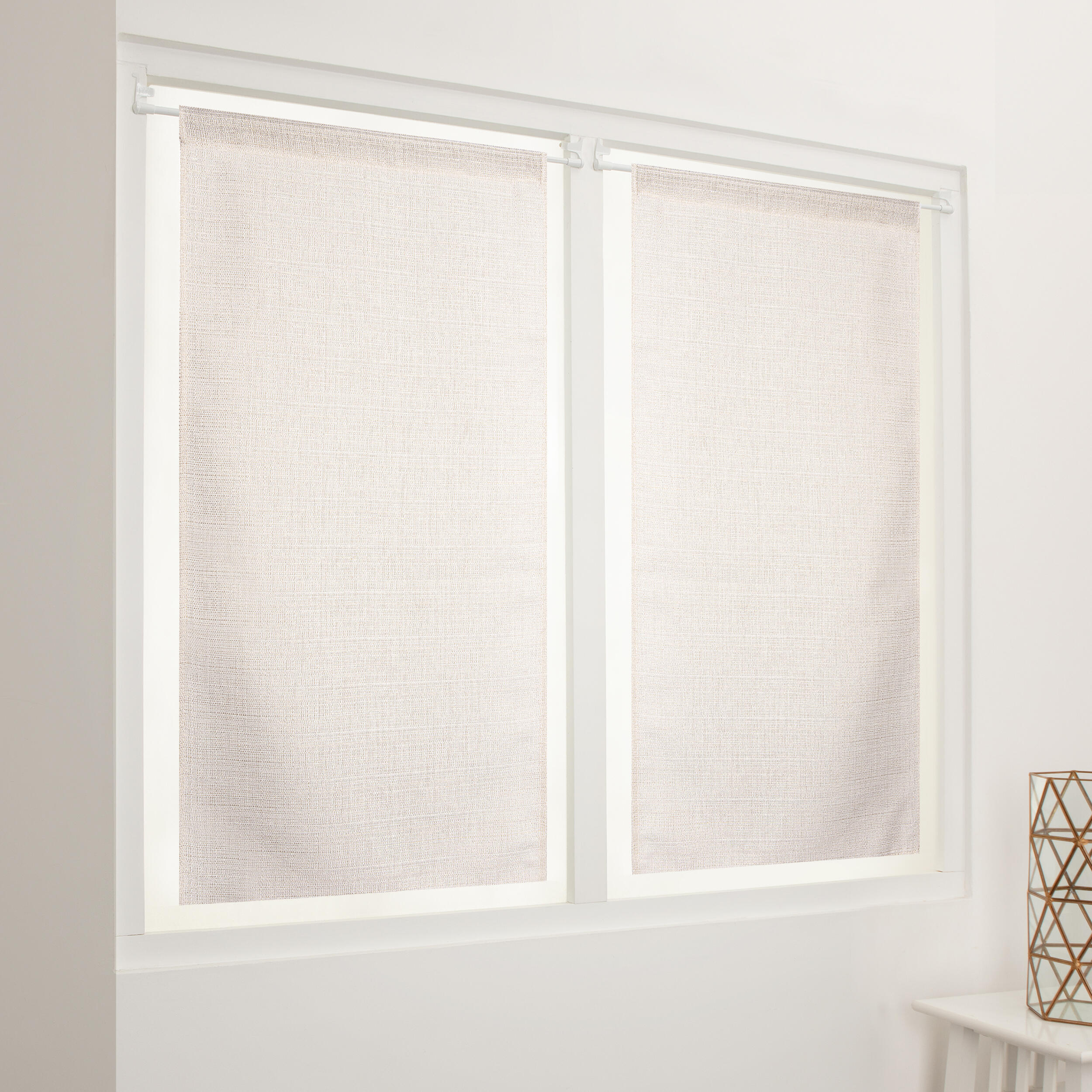 Vitrage tamisant, Lazaro, beige H.120 x l.60 cm - 4