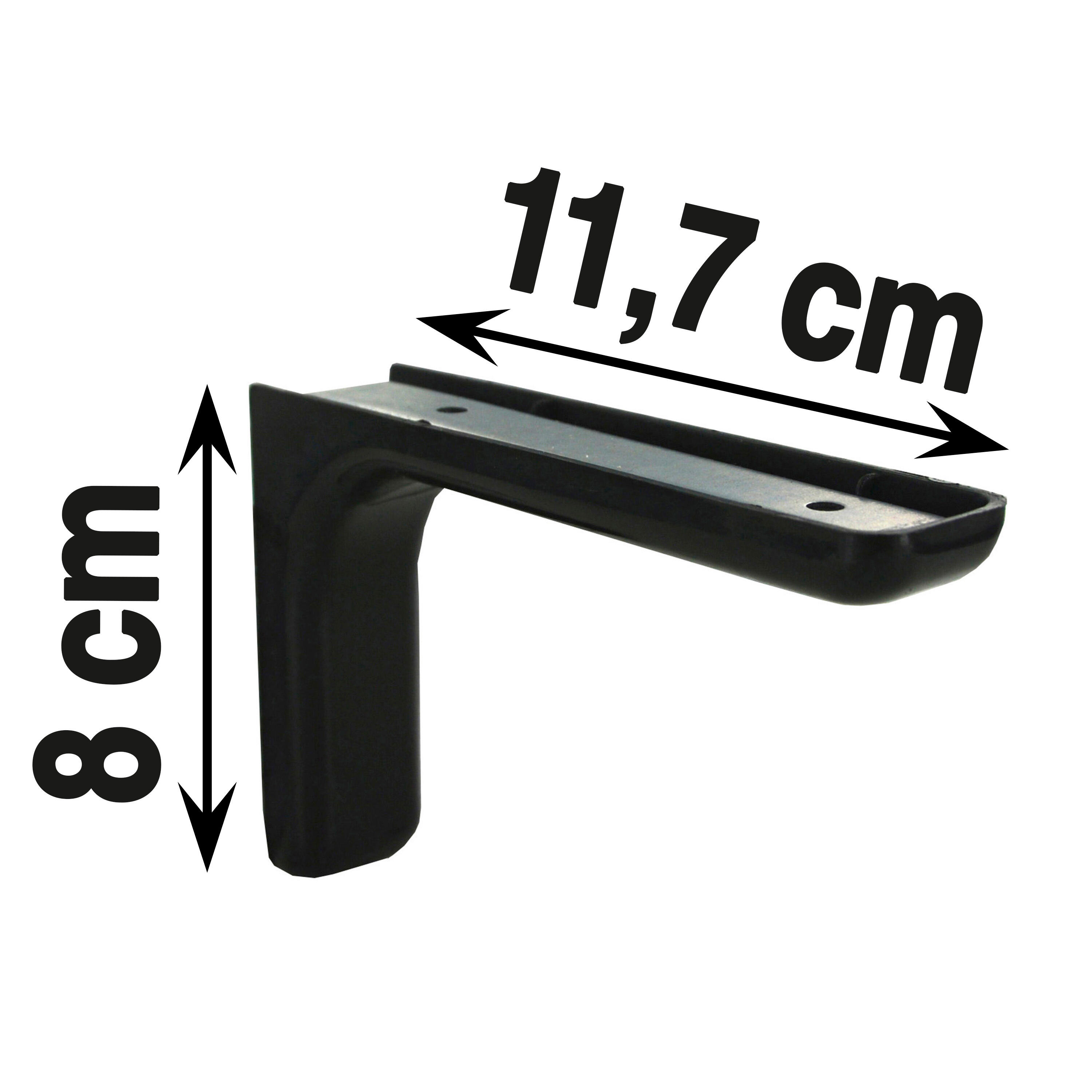 Equerre Léonard acier noir, H.8 x P.11.7 cm - 2