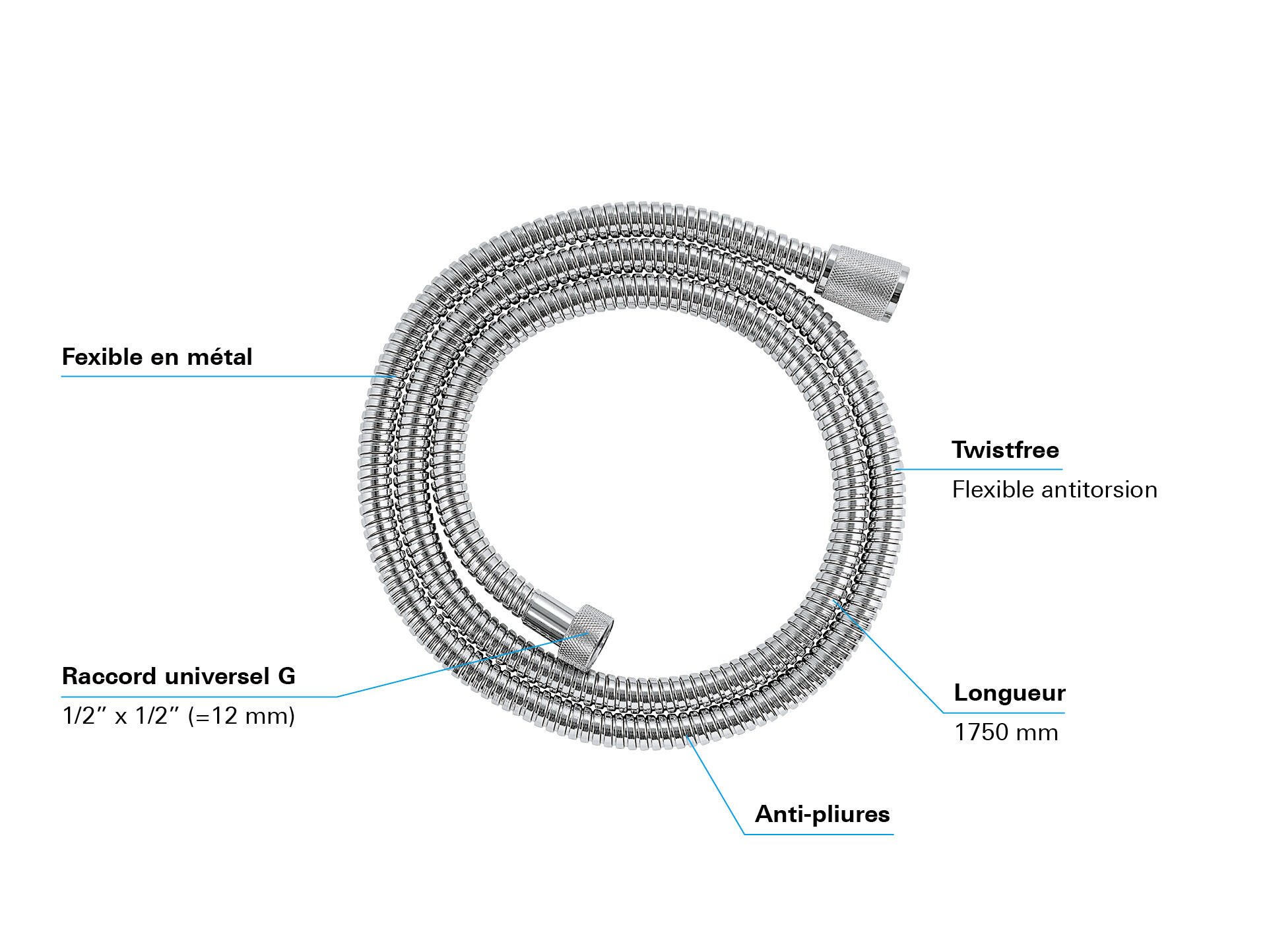 Flexible de douche L.150 cm chrome Vitalioflex GROHE - 2