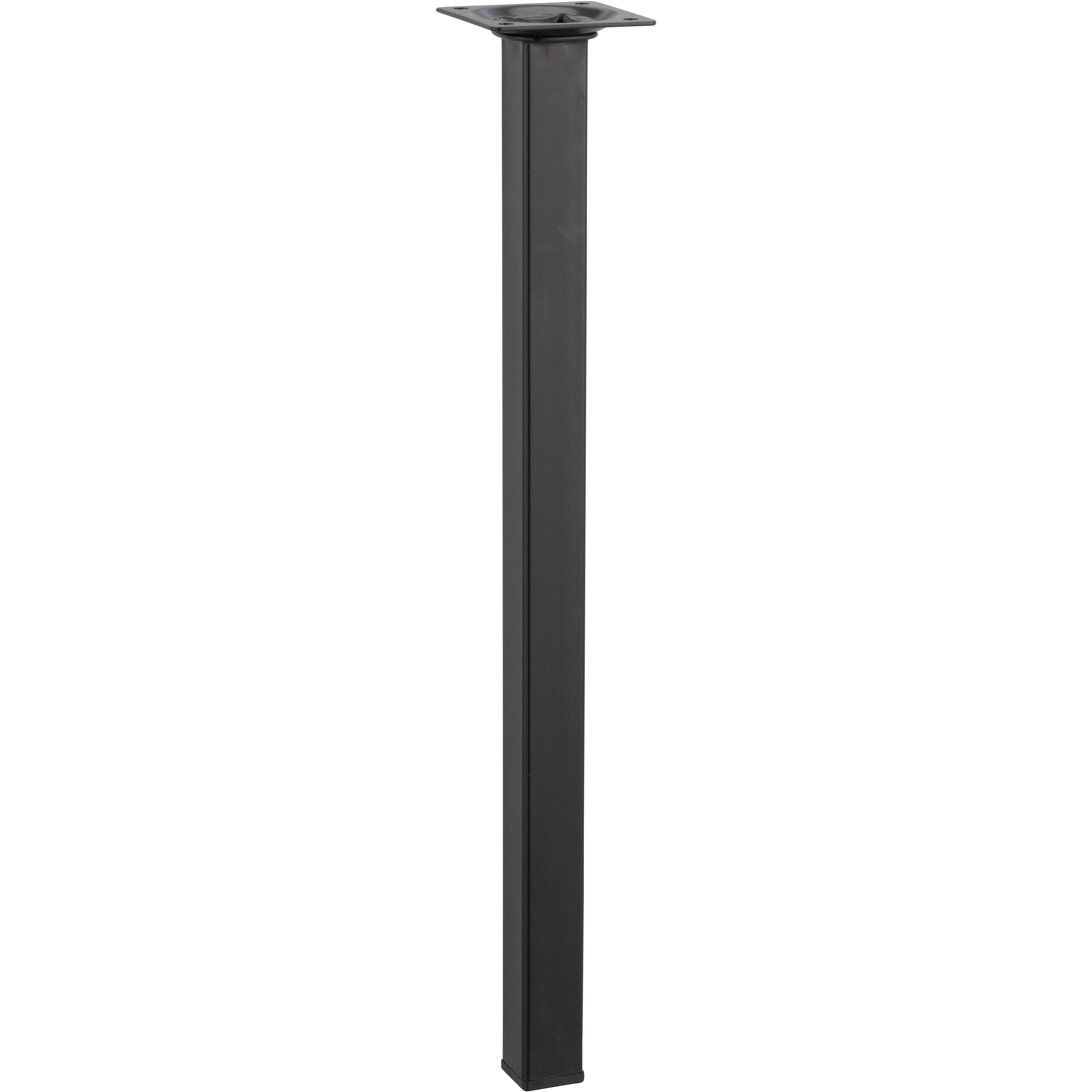 Pied de meuble carré Hettich, noir, 2.4x2.4 cm x hauteur 40 cm - 4