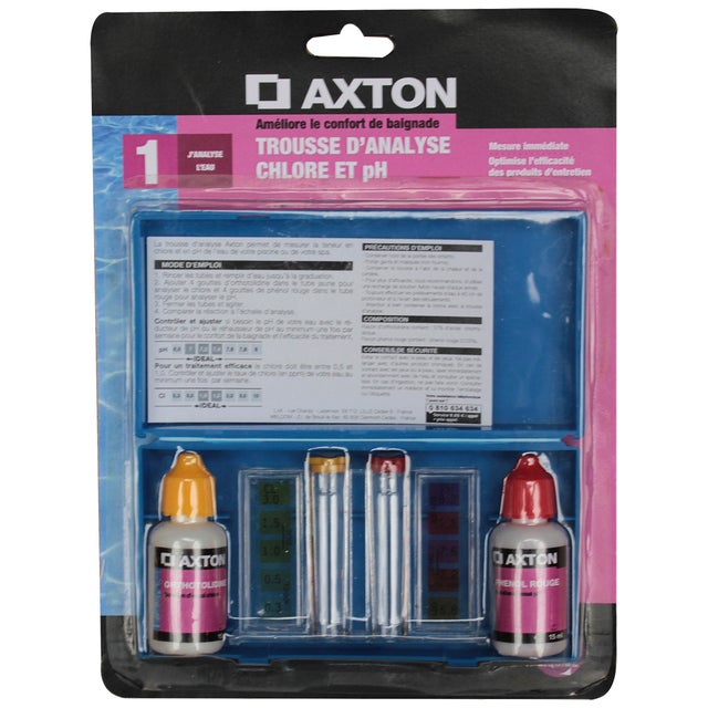 Trousse d'analyse liquide piscine AXTON, liquide