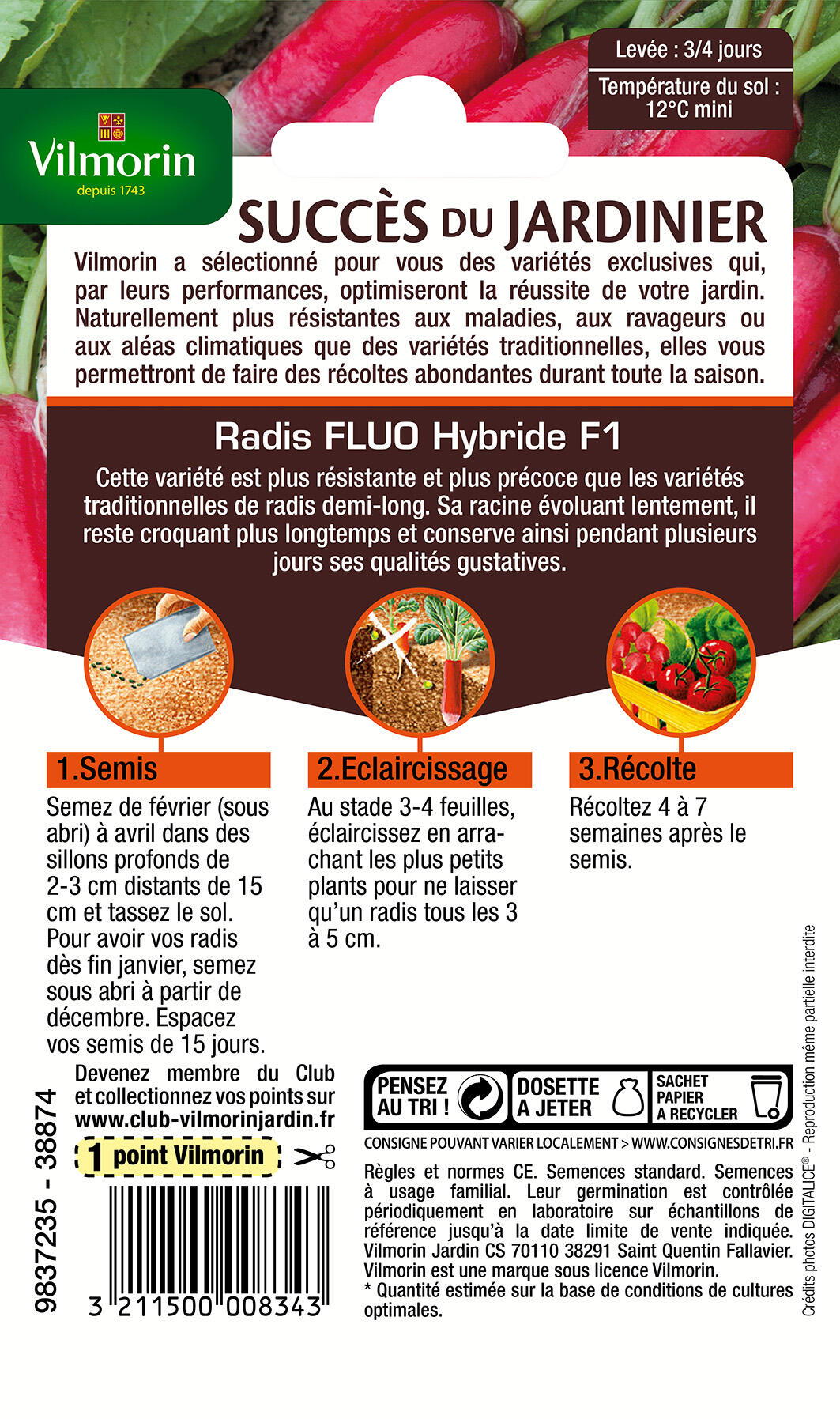 Graines de radis VILMORIN 6 g - 2