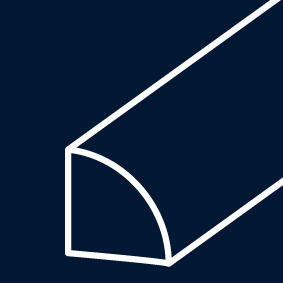 Quart-de-rond médium (MDF) arrondi blanc, 14 x 14 mm, L. 2.44 m