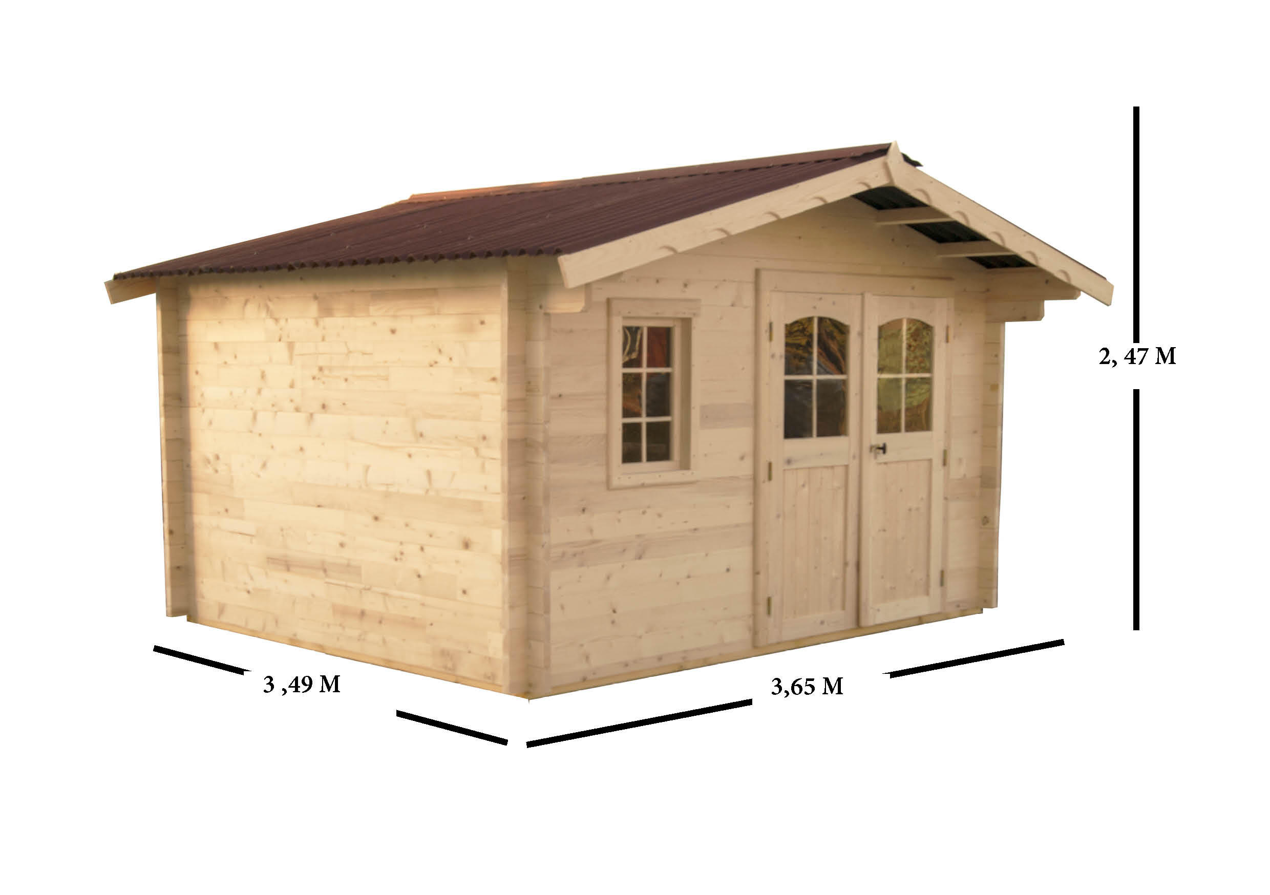 Abri de jardin bois HABRITA Nan 3530.02 n Ep.42 mm, 12.74 m² - 4