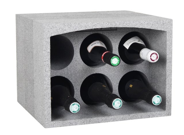 Casier 6 bouteilles gris 25x33.5xP29.5 cm