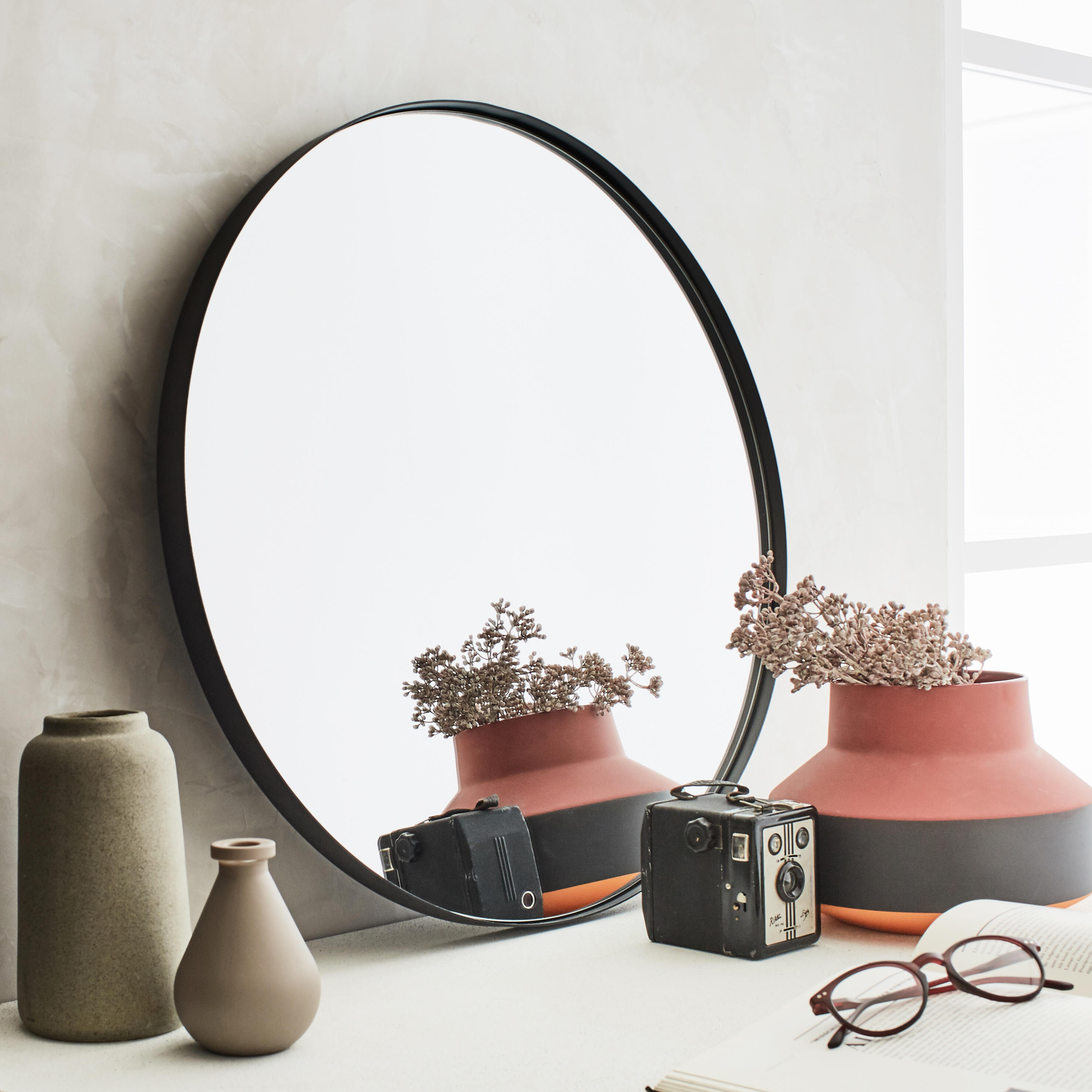 Miroir rond métal noir Neutral diam.80 cm - 2
