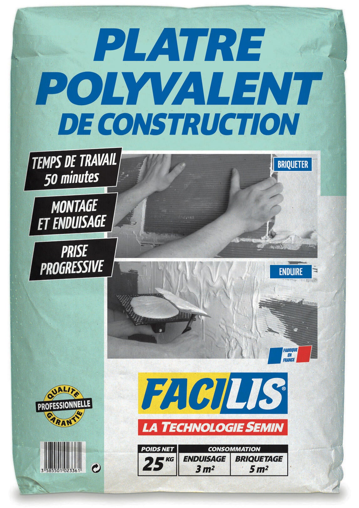 Plâtre polyvalent FACILIS, 25 kg - 3