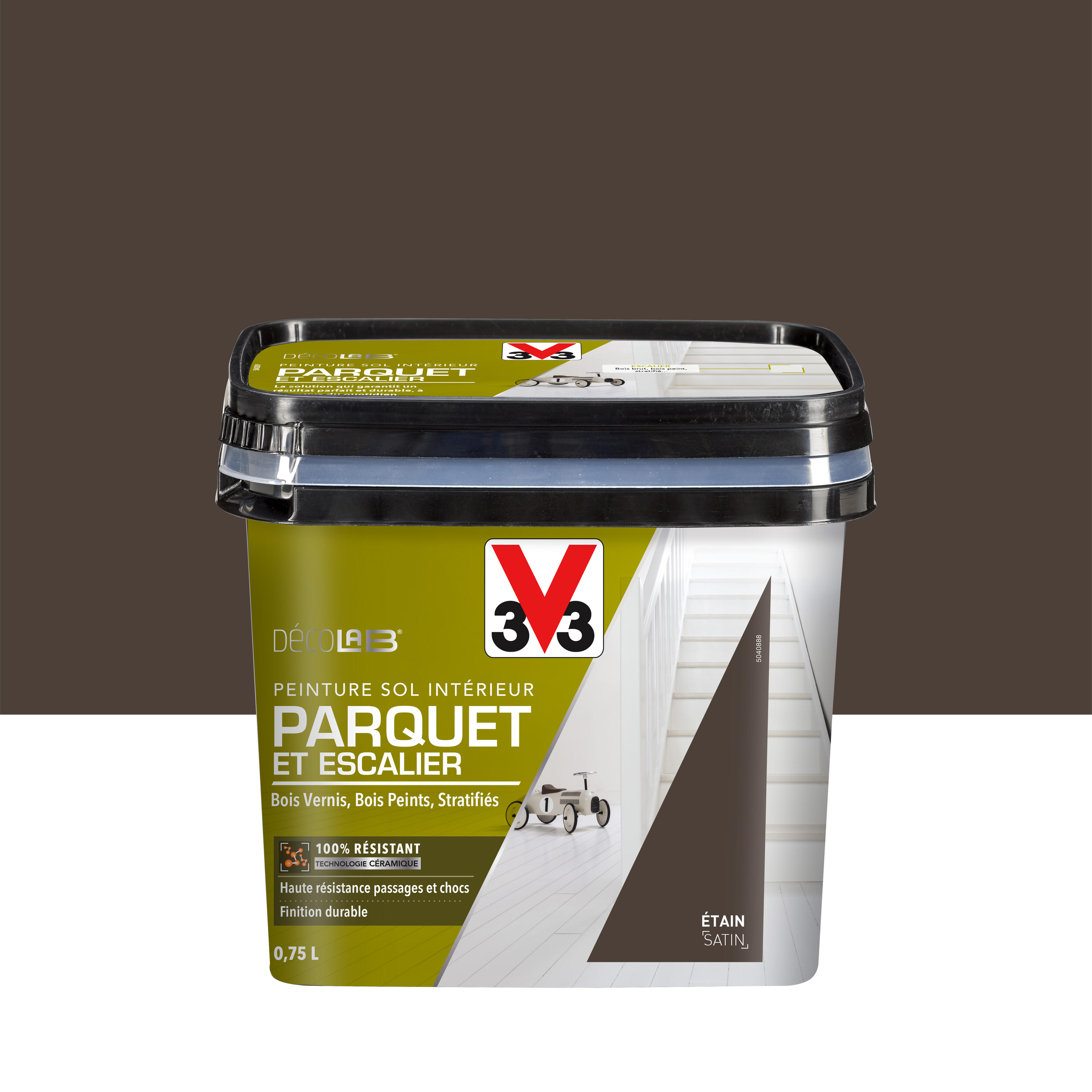Peinture sol, carrelage Décolab® V33, gris zingué satiné, 0.75 l
