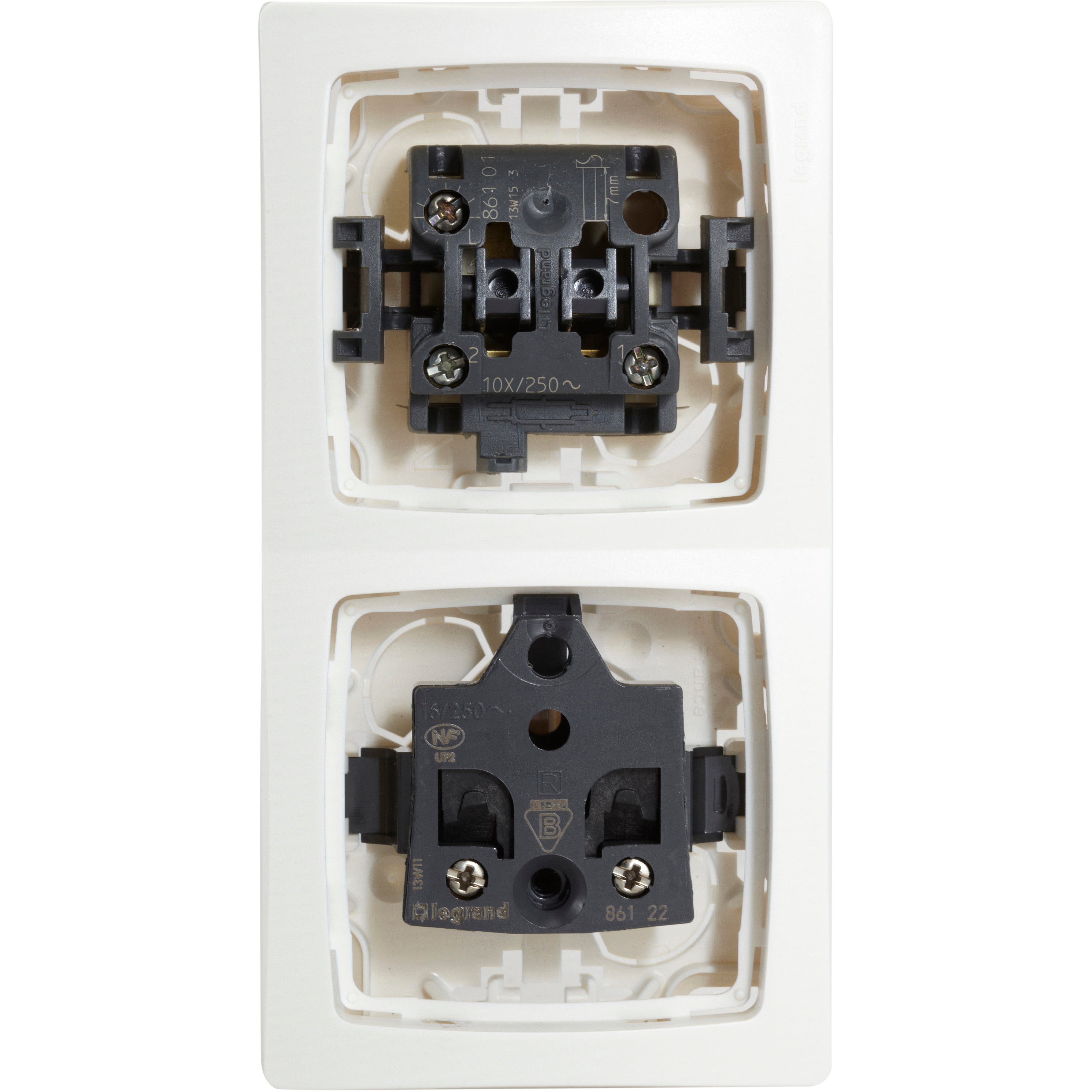 Interrupteur va-et-vient et prise complet, LEGRAND Asl, blanc - 4