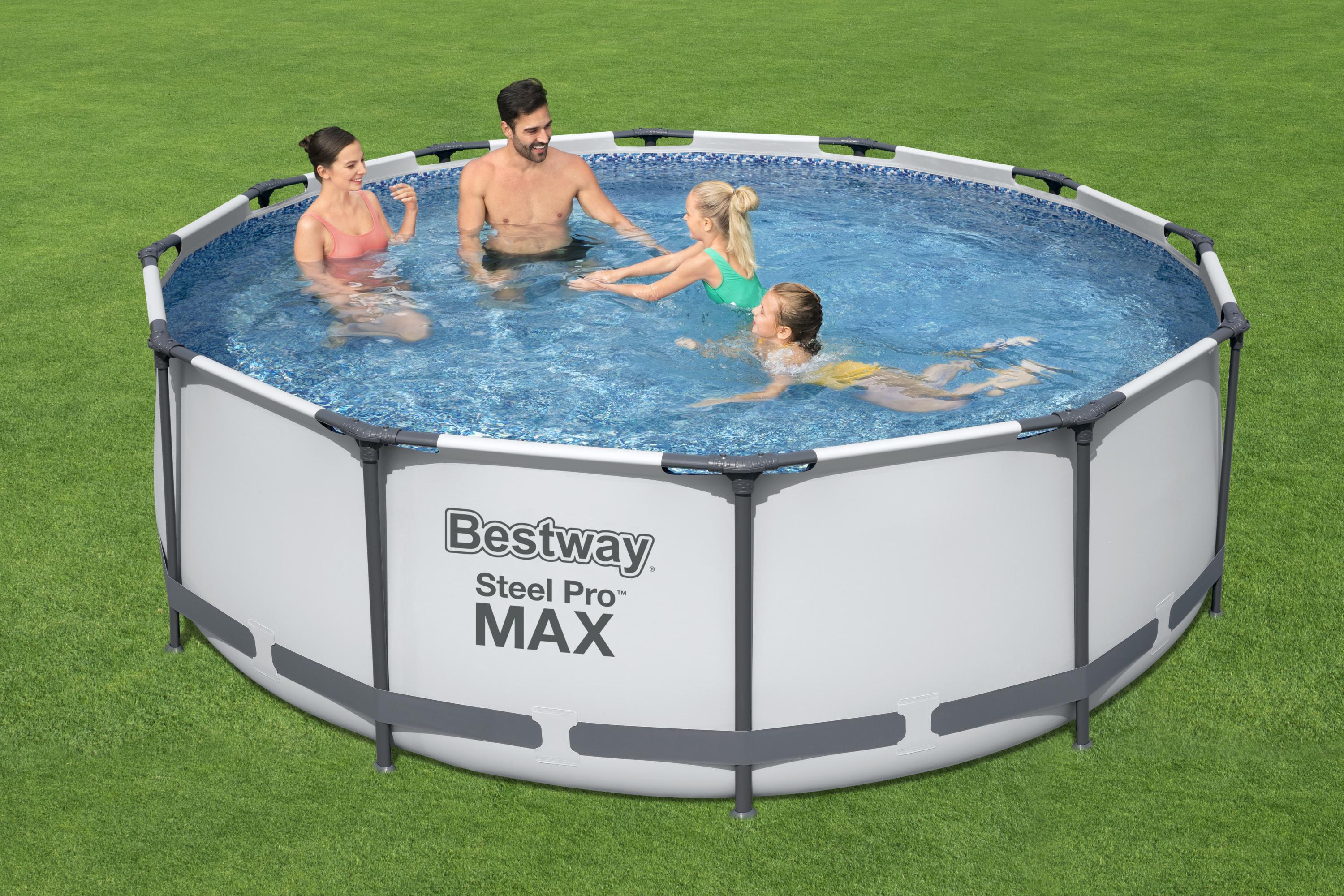 Piscina tubular BESTWAY STEEL PRO MAX D366X100CM +ESCADA+FILTRO CARTUCHO+RECARGA - 5