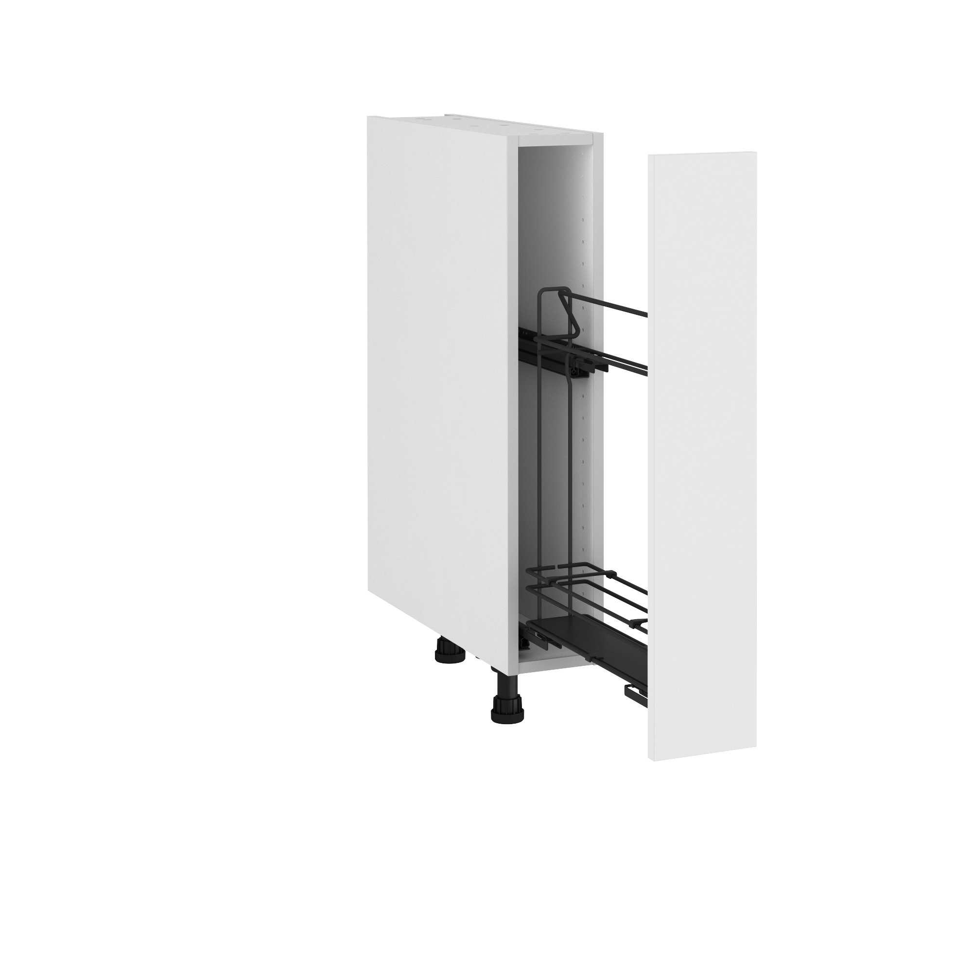 Mueble bajo de cocina delinia id newport blanco mate 76,8x15 cm botellero ext