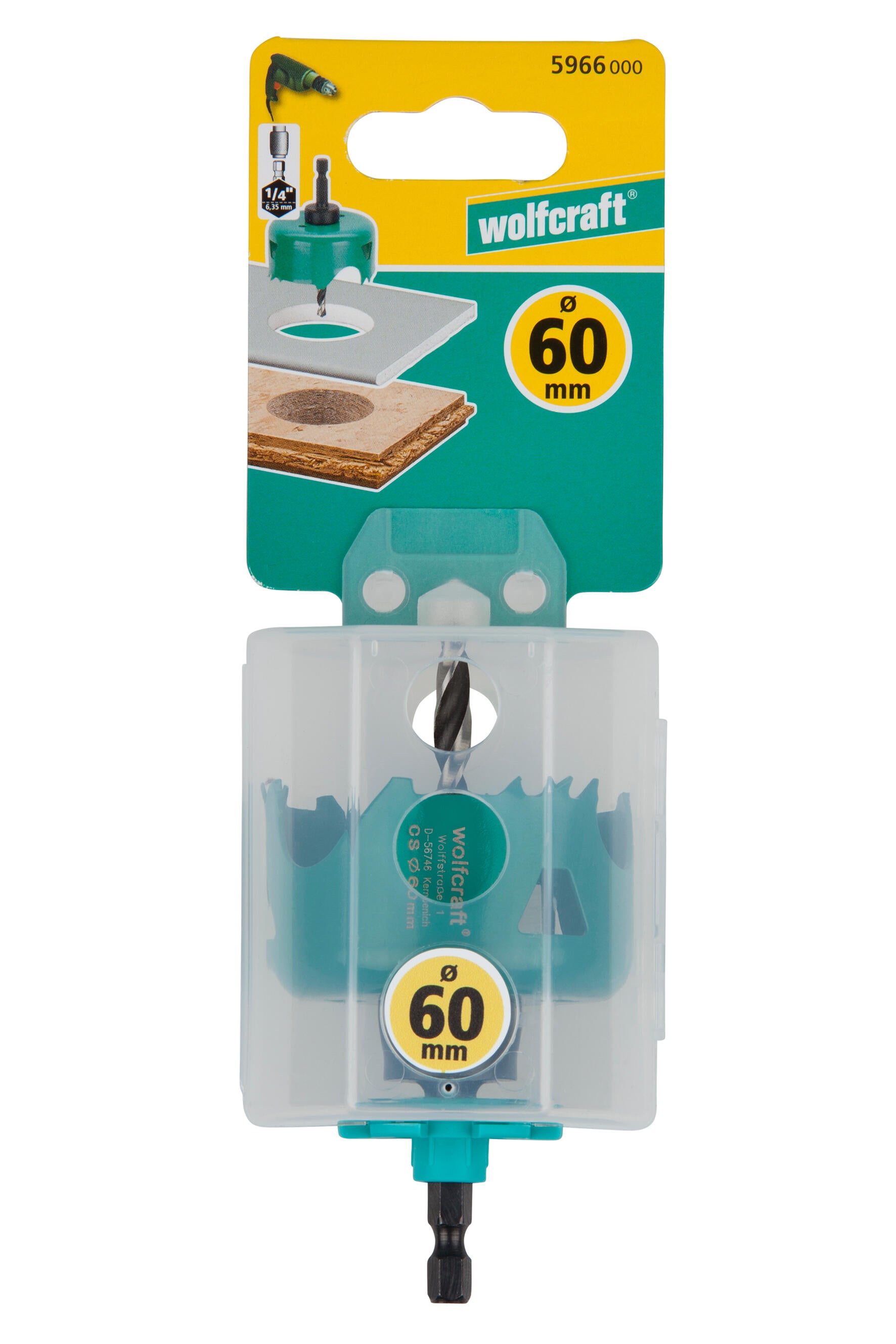 Scie cloche en acier carbure bois/plastique/plâtre WOLFCRAFT Diam.60 mm - 2