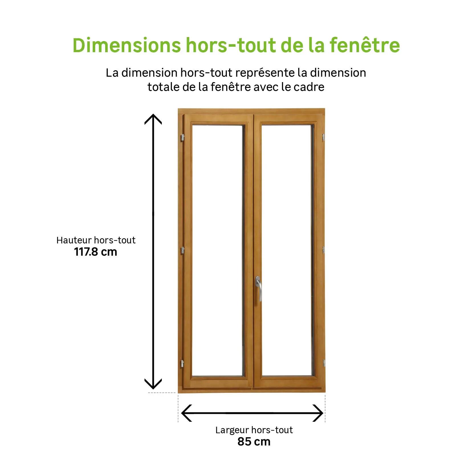 Fenêtre Bois Essentiel H.115xl.80cm, 2 vantaux - 2