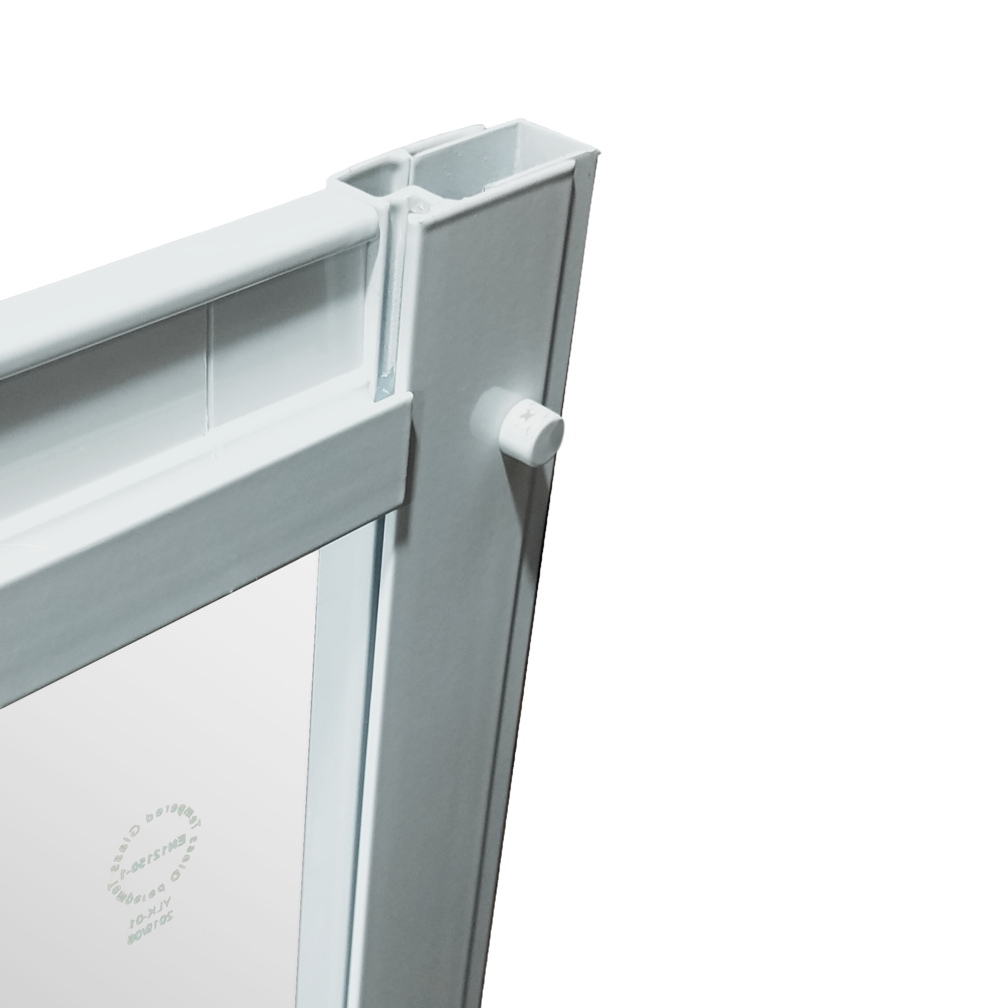 Porte de douche accès angle 80-90 x 80-90 cm, blanc verre sérigraphié, Essential - 5