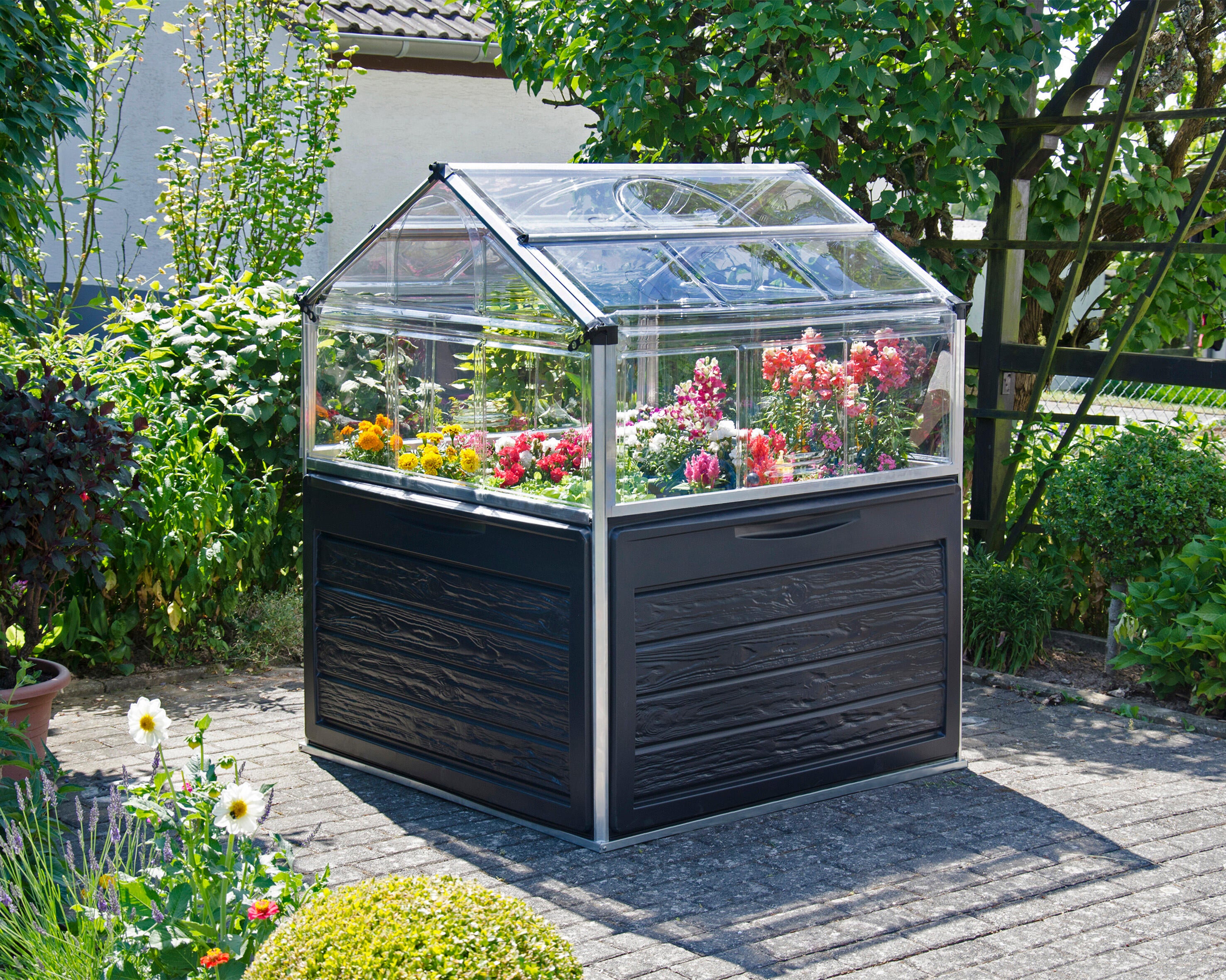 Carré potager PALRAM noir et argent L.121 x l.120 x H.148 cm - 3