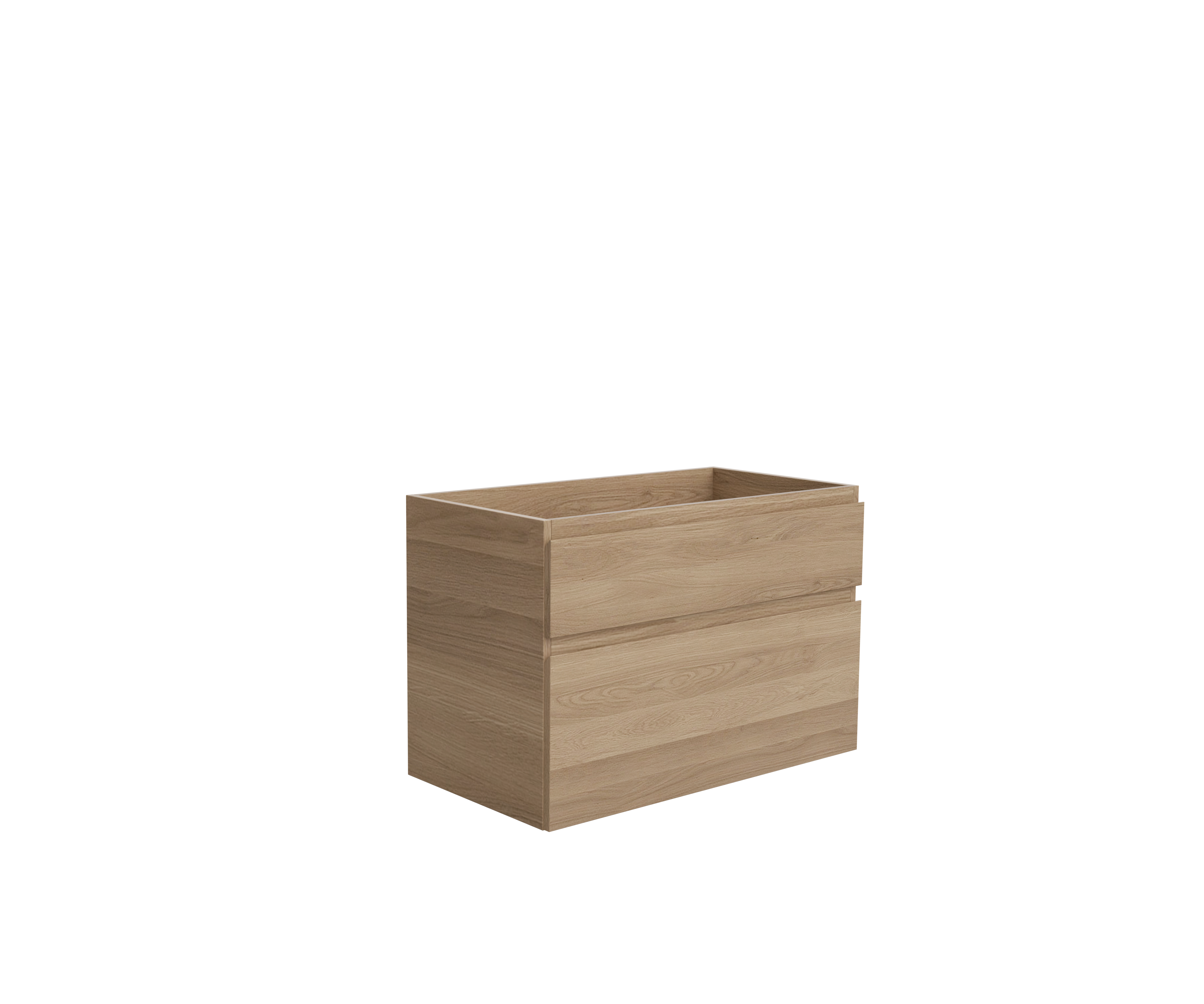Meuble sous-vasque L.90cm x H.62.5cm x P.48cm placage chêne Natural - 9
