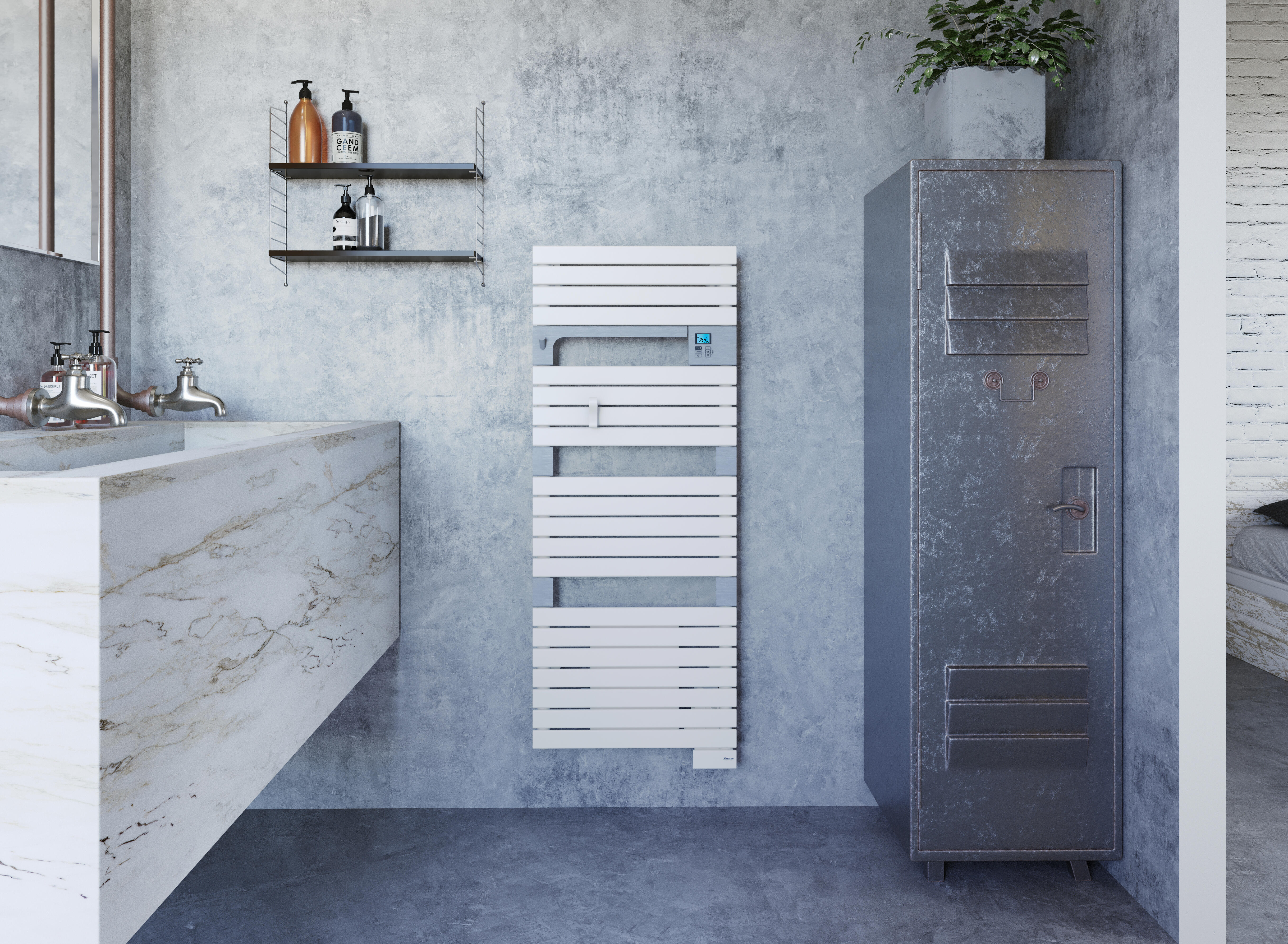 Patère courbe SAUTER pour sèche-serviettes à lames plates blanc - 2