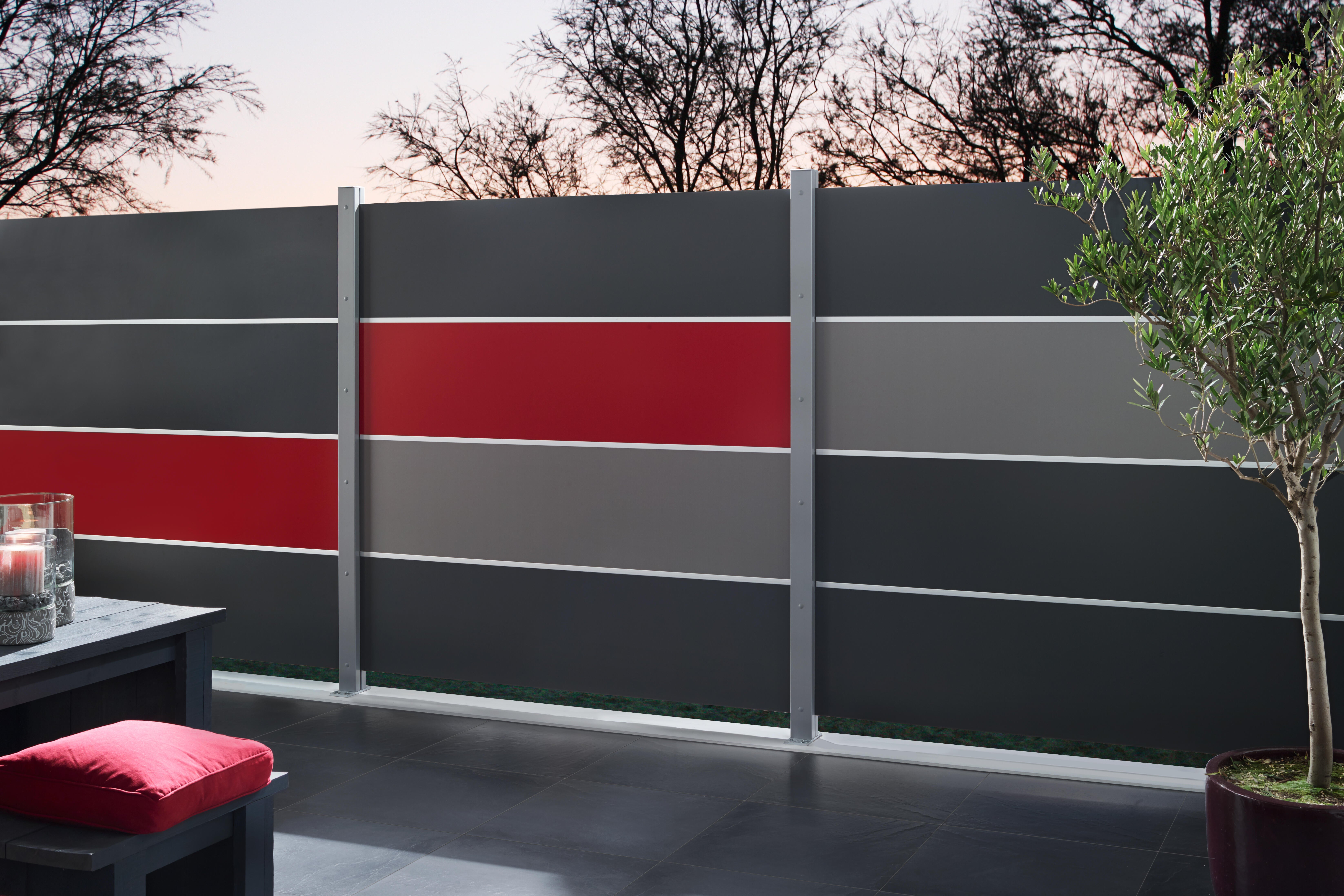 Kit clôture composite d'aluminium, coloris ardoise, H.180 x L.179cm - 3