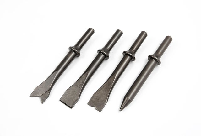 Lot De 5 Burins à Marteau Pneumatique Hexagonaux 175mm - Burins Acier Pour Boulons, Carreaux Et Mortier