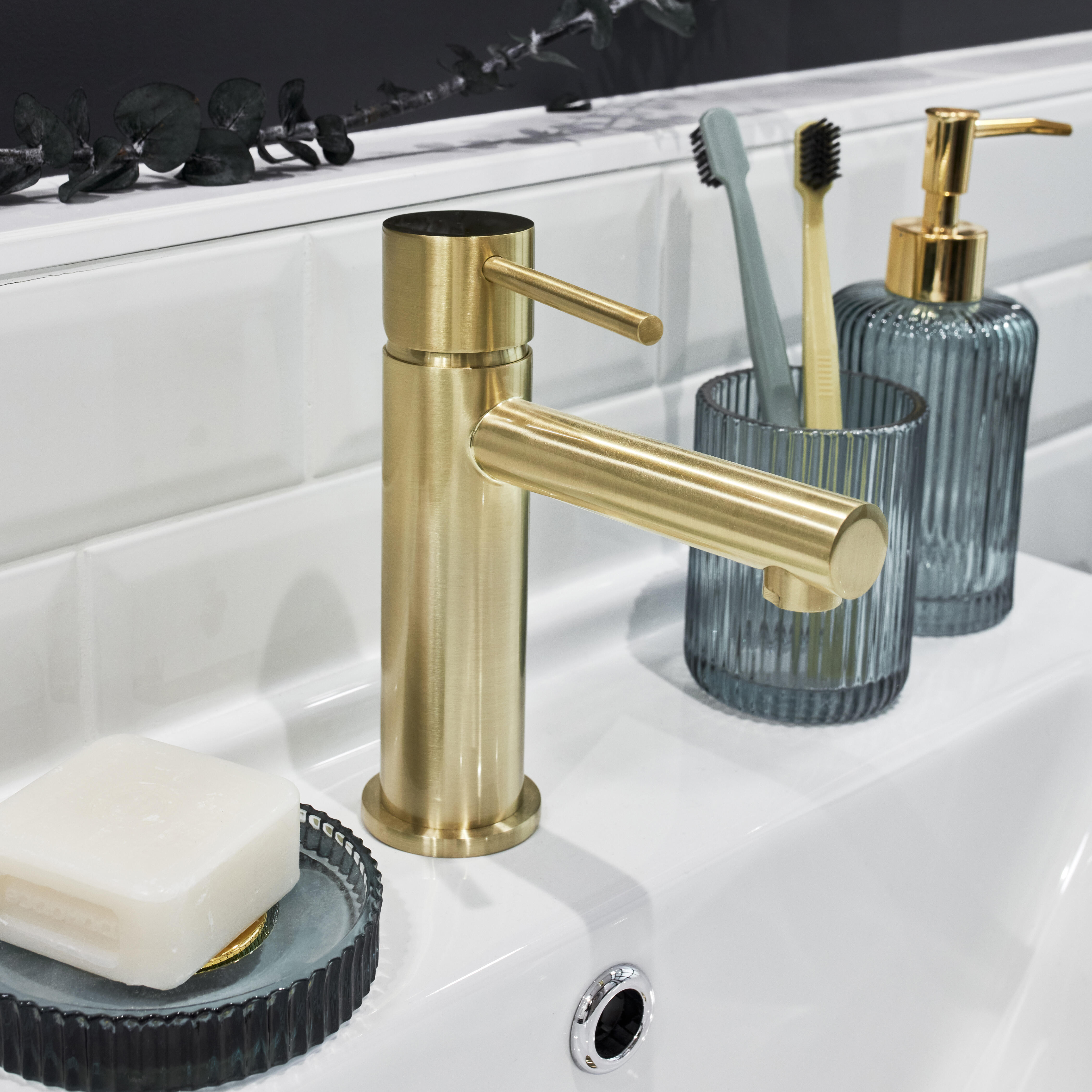 Mitigeur de lavabo or brossé M, bonde incluse, Envol, ESSEBAGNO - 6