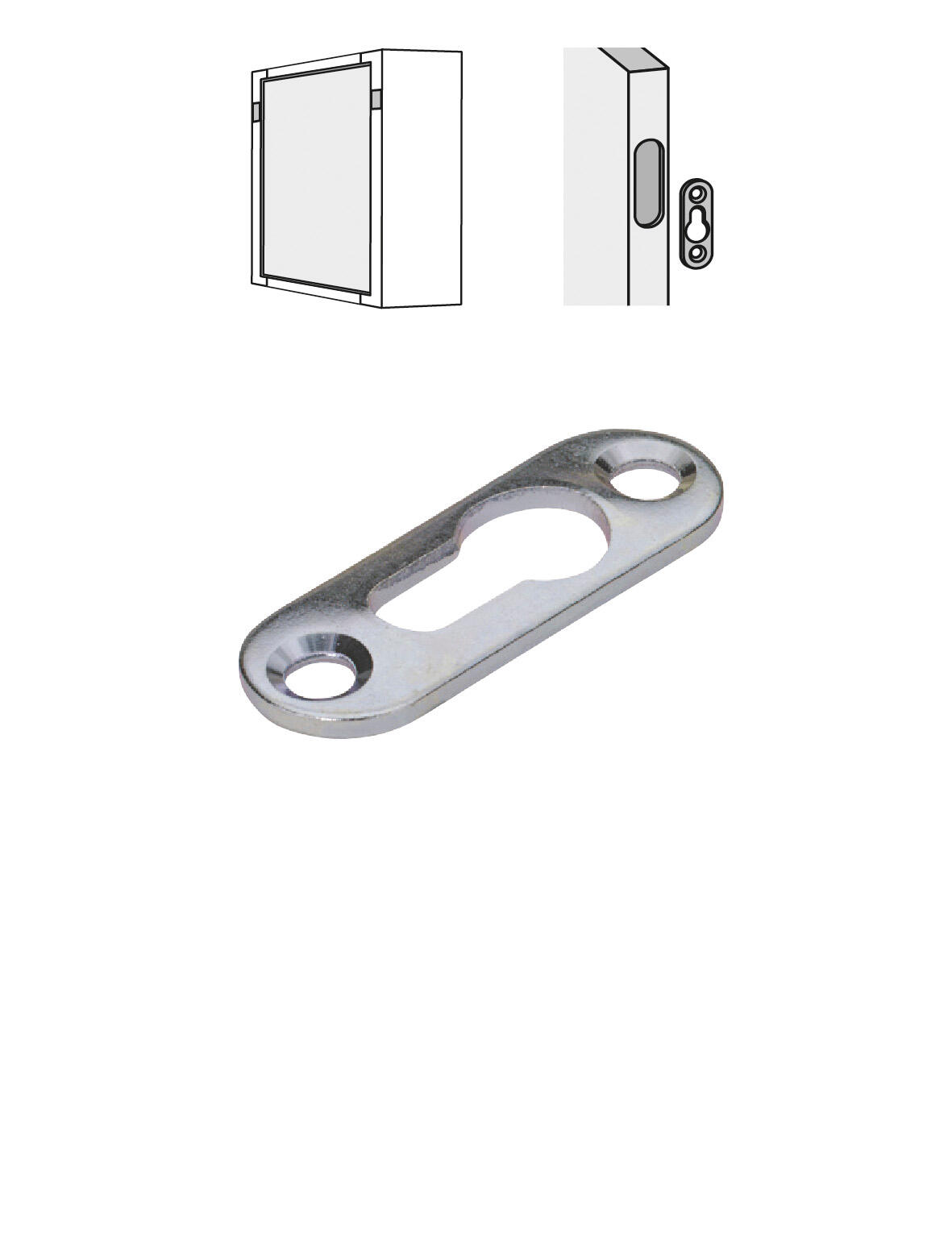 Lot de 4 Suspensions de meuble acier zingué HETTICH, l.42 mm - 2