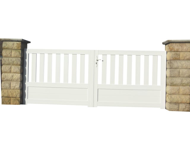 Portail battant pvc Berric blanc, l.300 cm x H.120 cm