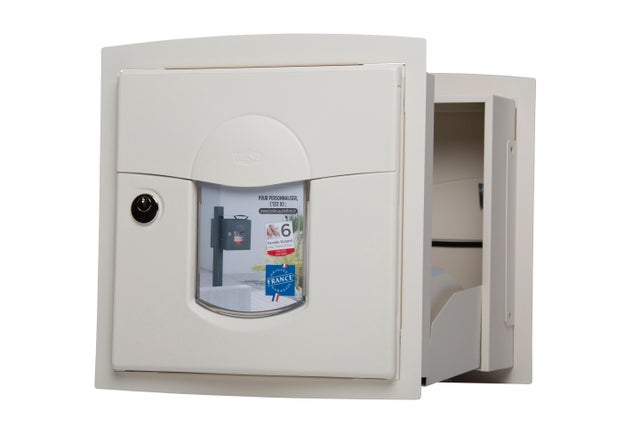 Boîte aux lettres normalisée à encastrer 2portes RENZ Soléa acier gris clair mat