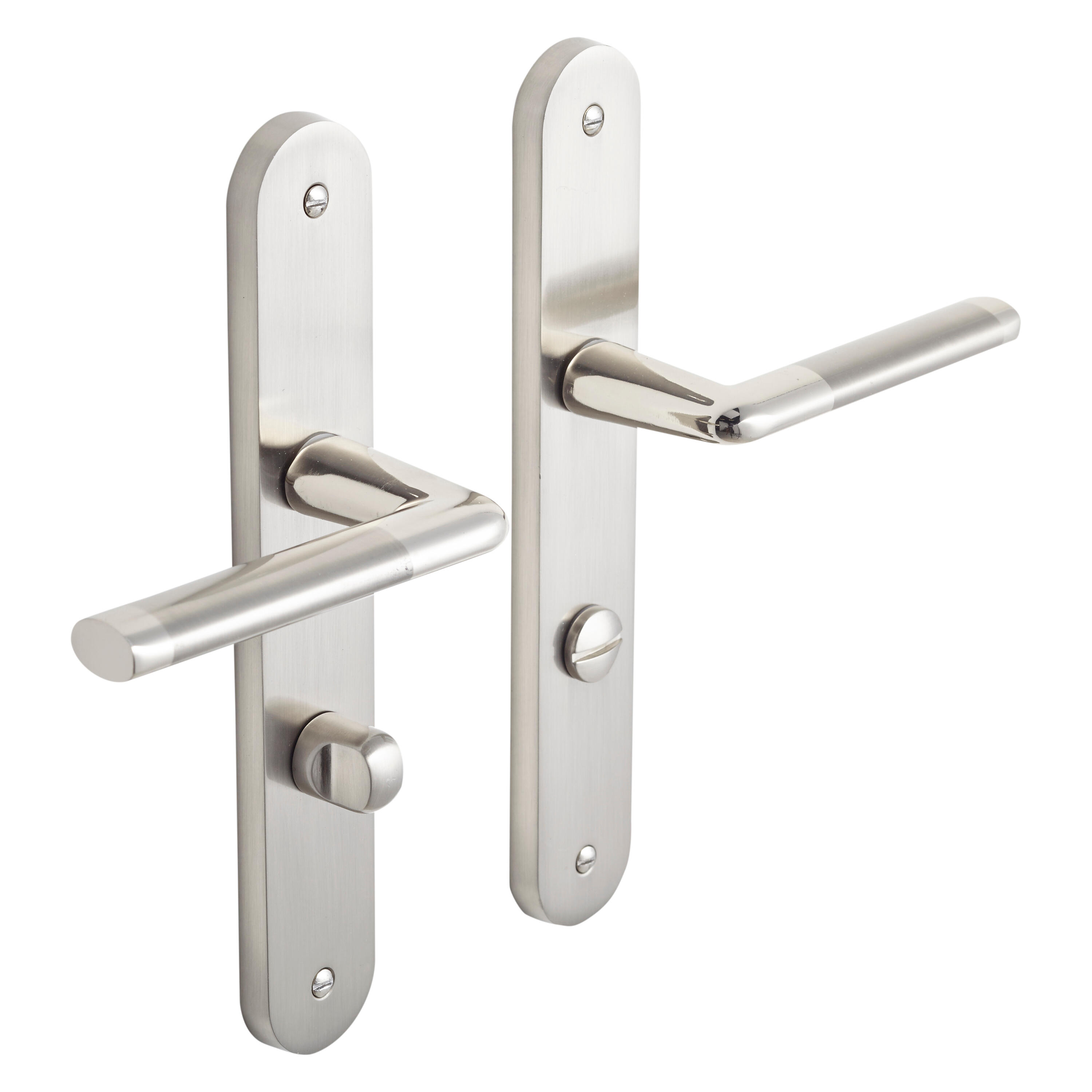 2 poignées sur plaque à condamnation Sophie zamak brillant, entraxe 195 mm - 2