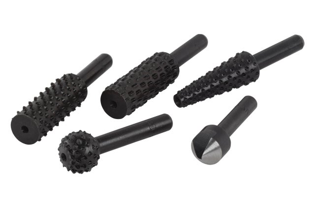 Lot de 4 râpes + 1 fraise Diam.6 à 15 mm WOLFCRAFT