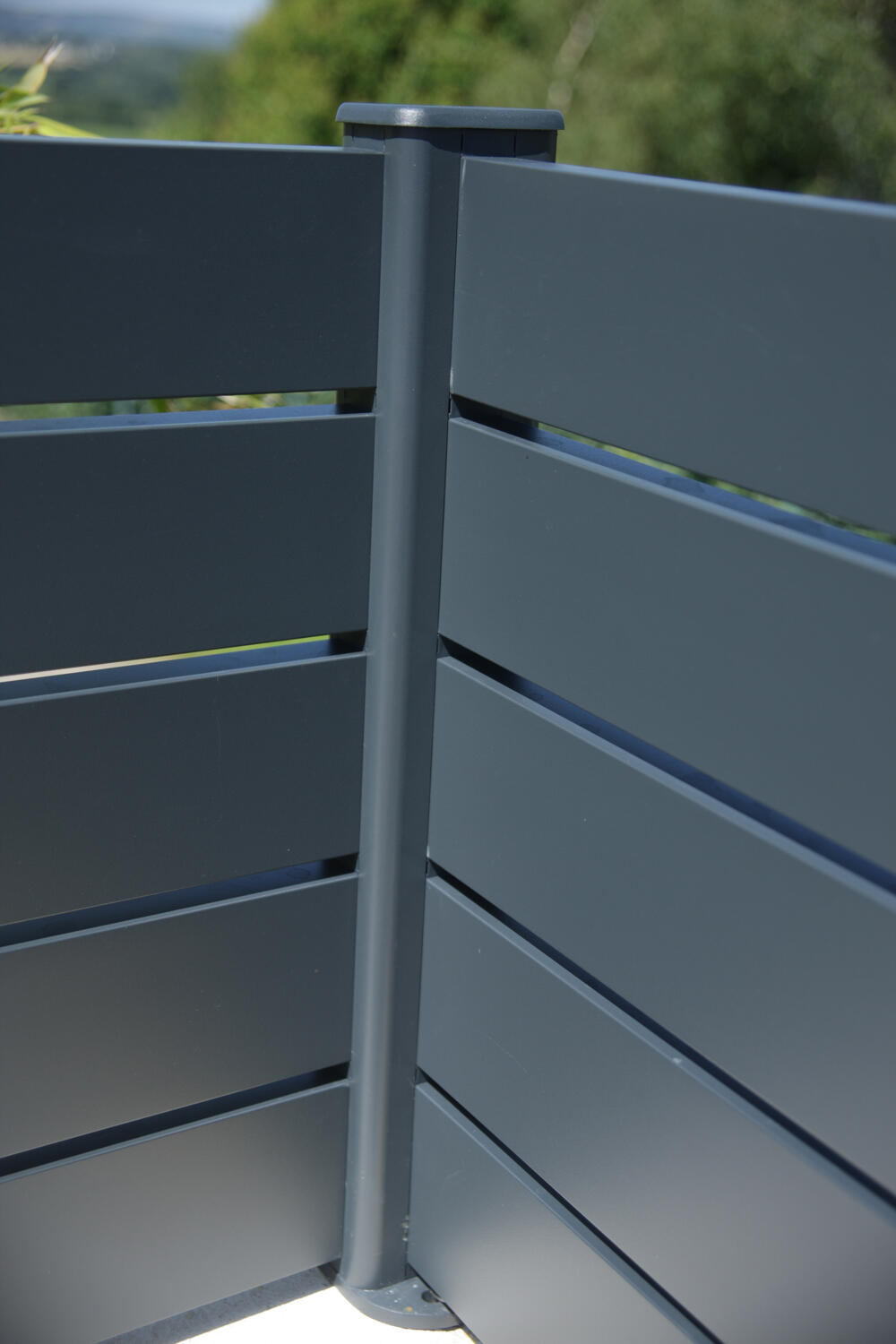 Lame de clôture aluminium ajourée Klos up! gris zinc, H.9 x l.145 cm - 3