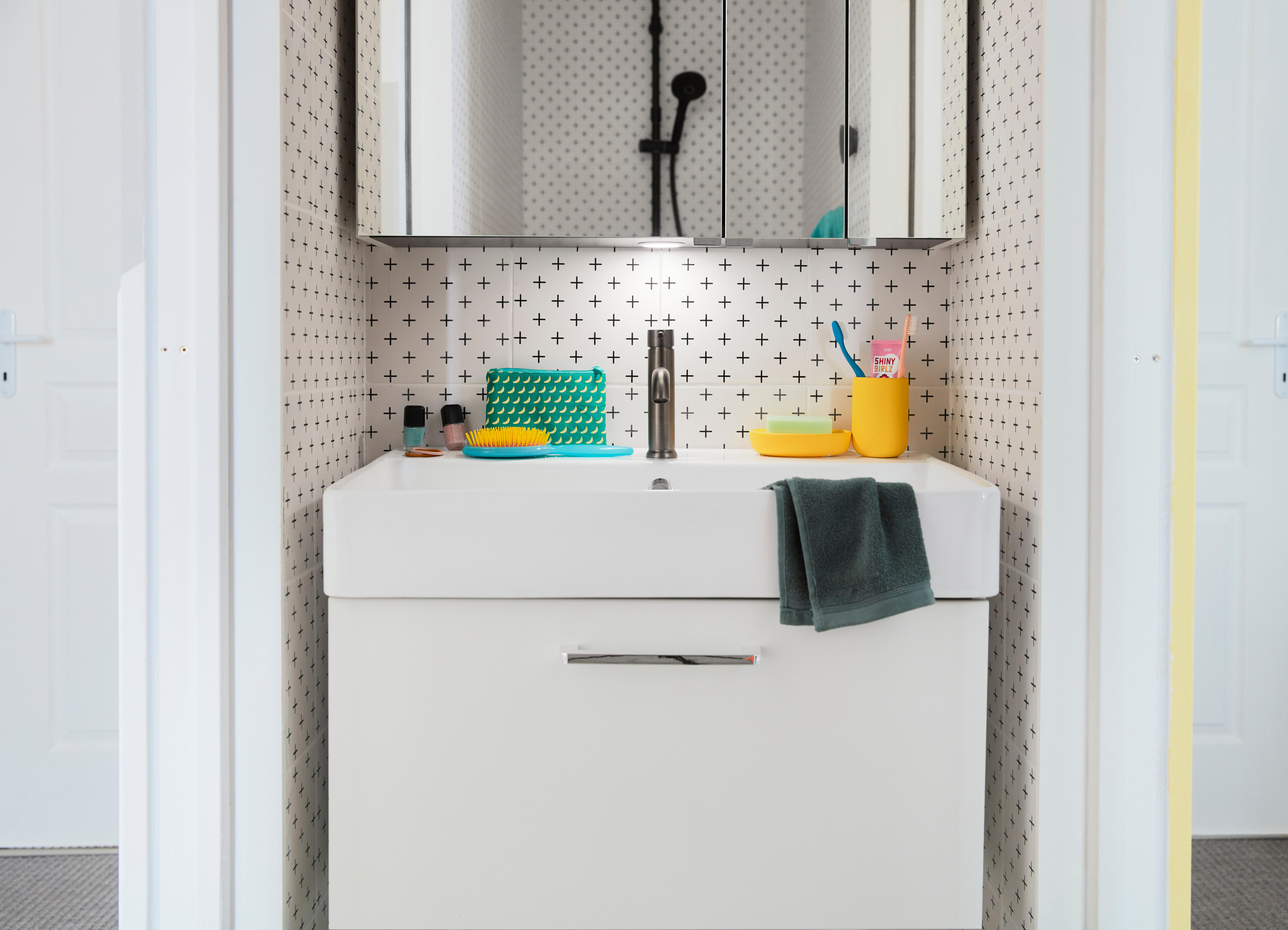 Lavabo a incasso quadrato vasca centrale Easy L 71 x H 12 x P 41 cm in porcellana bianco lucido - 2