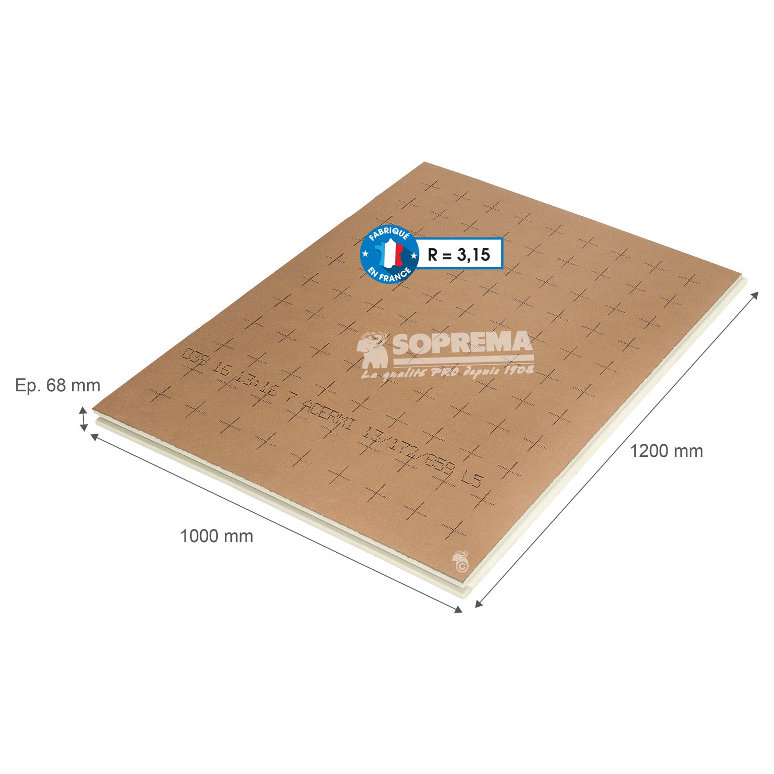 Doublage Polyuréthane SOPREMA, Ep.50mm, 2.5x1.2m | Leroy Merlin